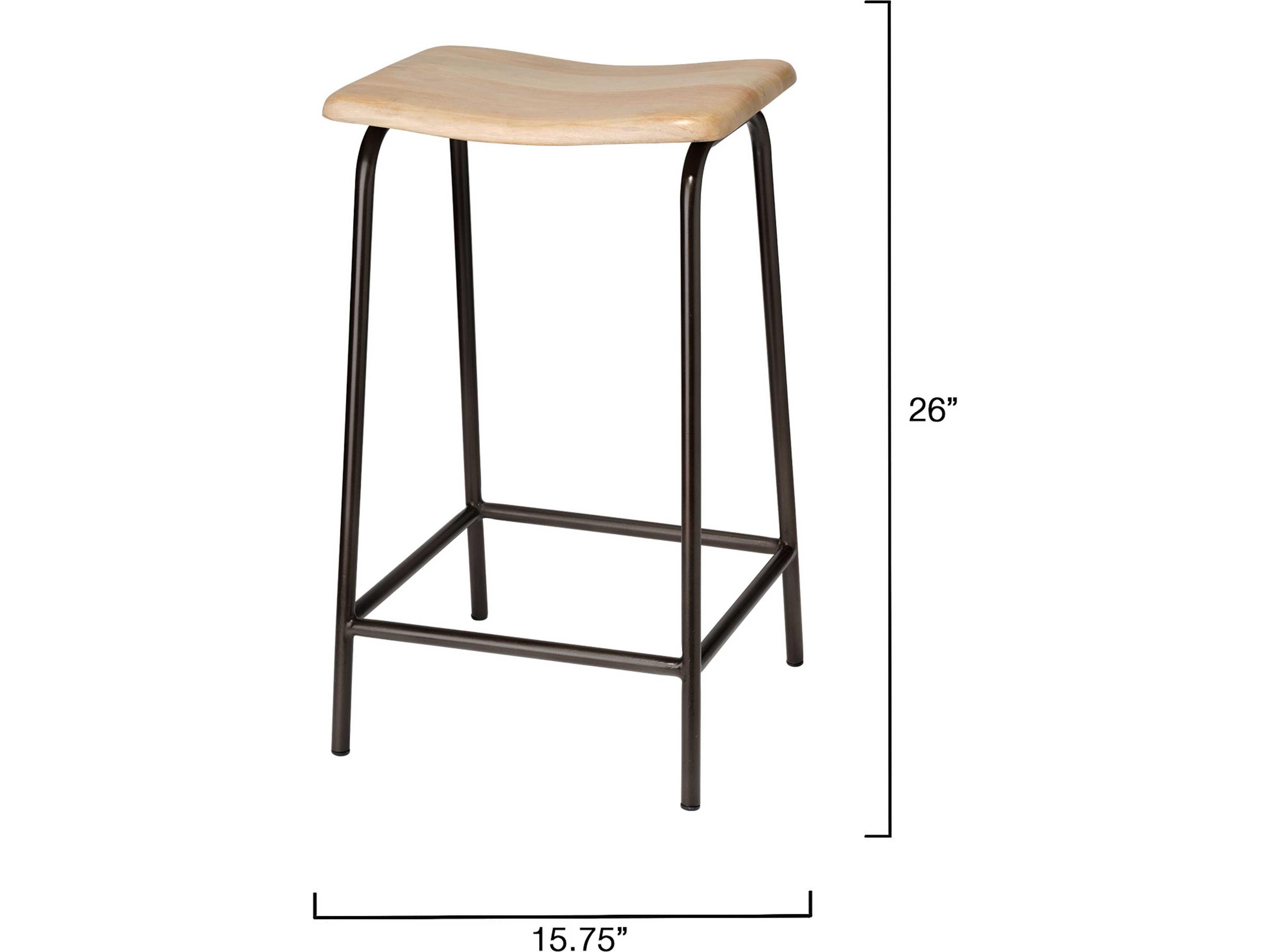 Jamie Young Bend Bleached Mango Wood Counter Stool