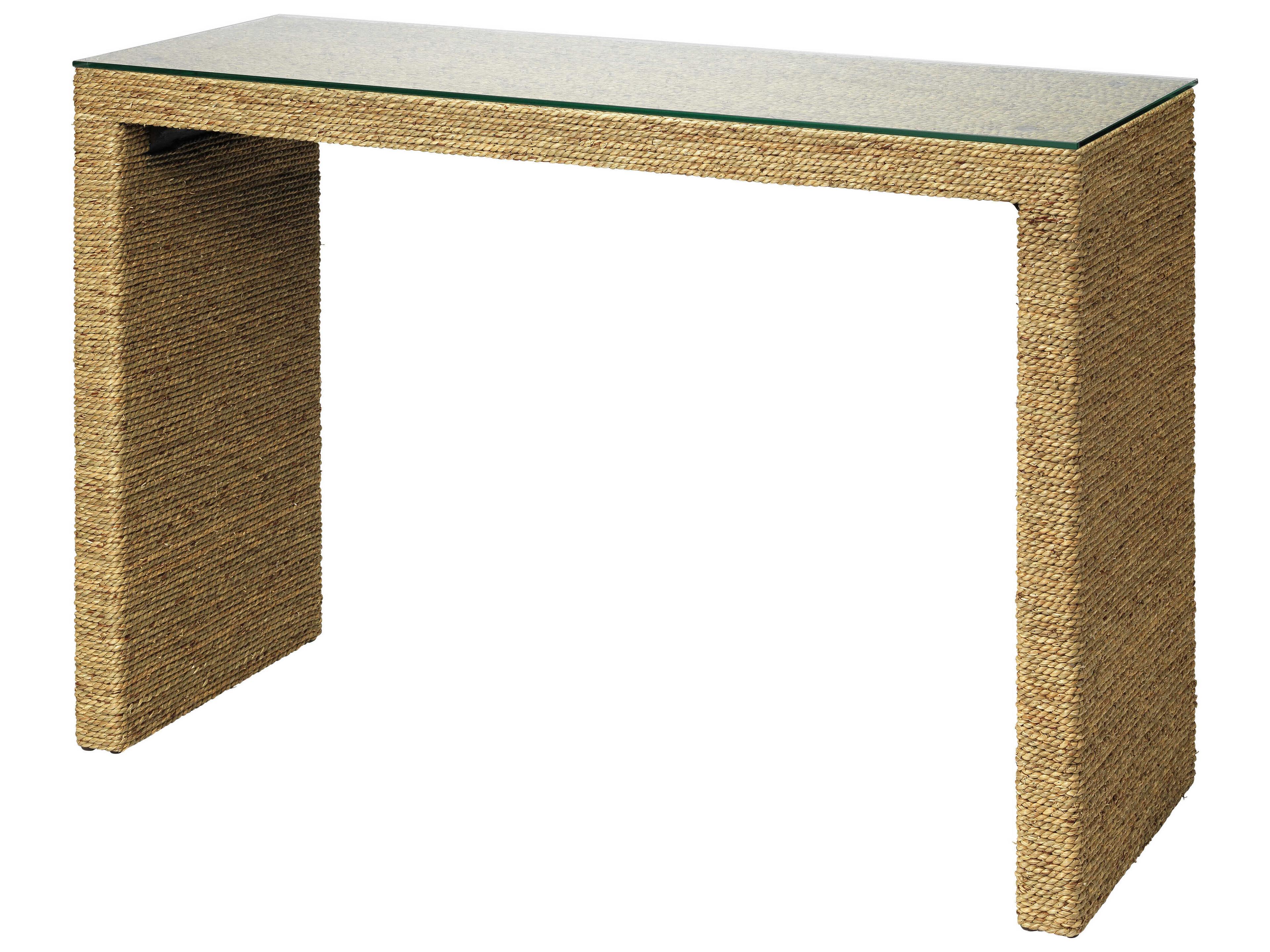 Jamie Young Captain Rectangular Glass Natural Console Table