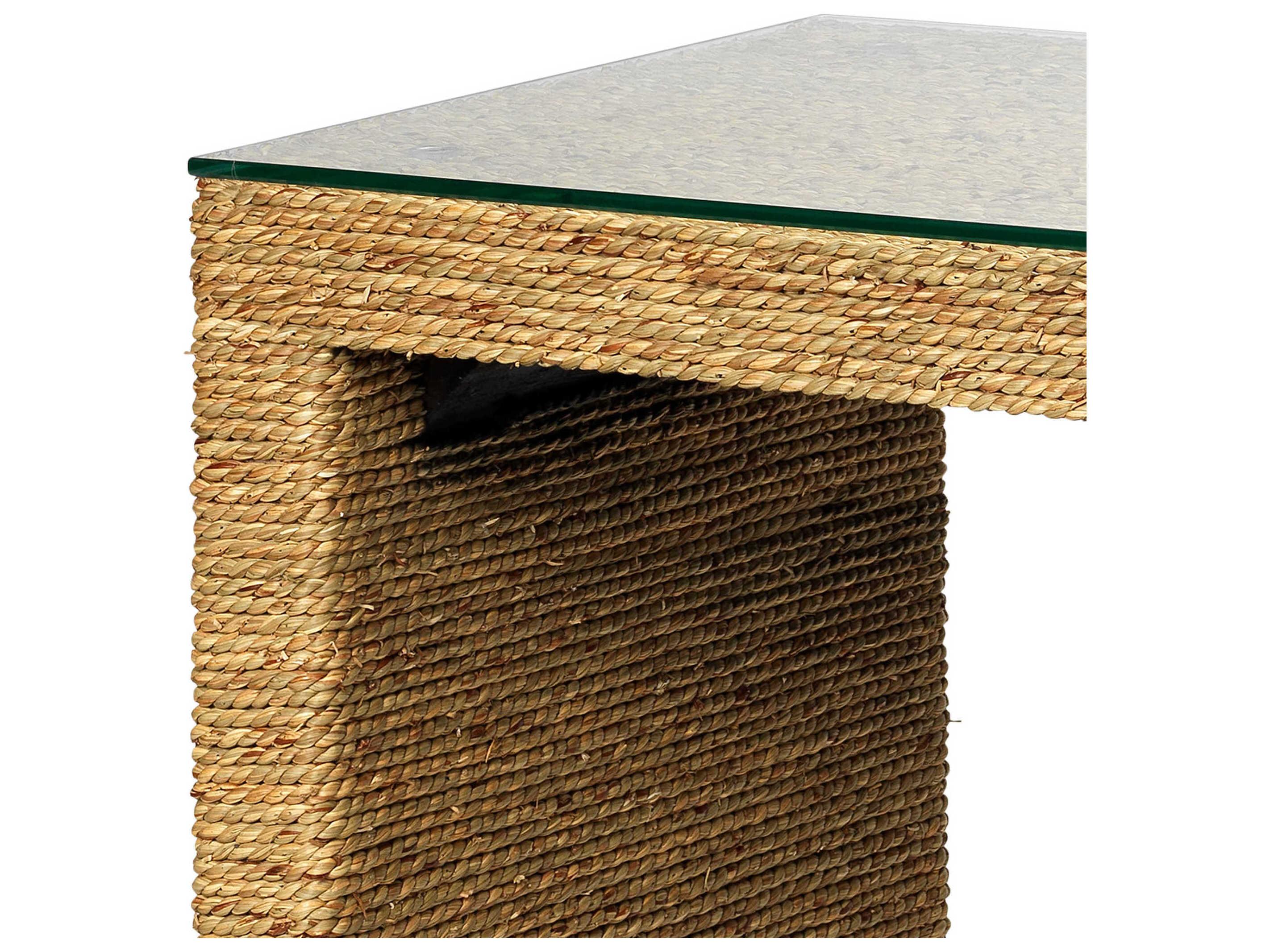 Jamie Young Captain Rectangular Glass Natural Console Table