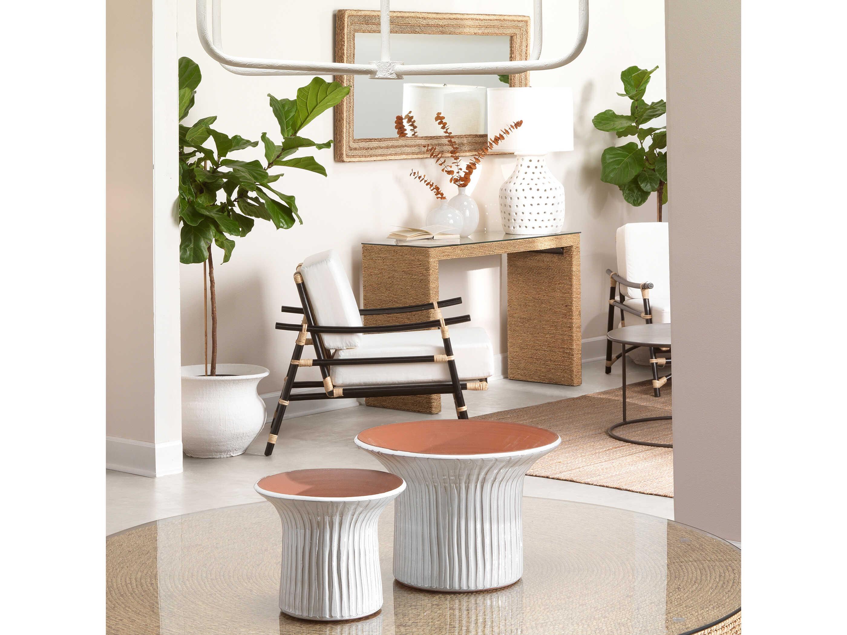 Jamie Young Captain Rectangular Glass Natural Console Table