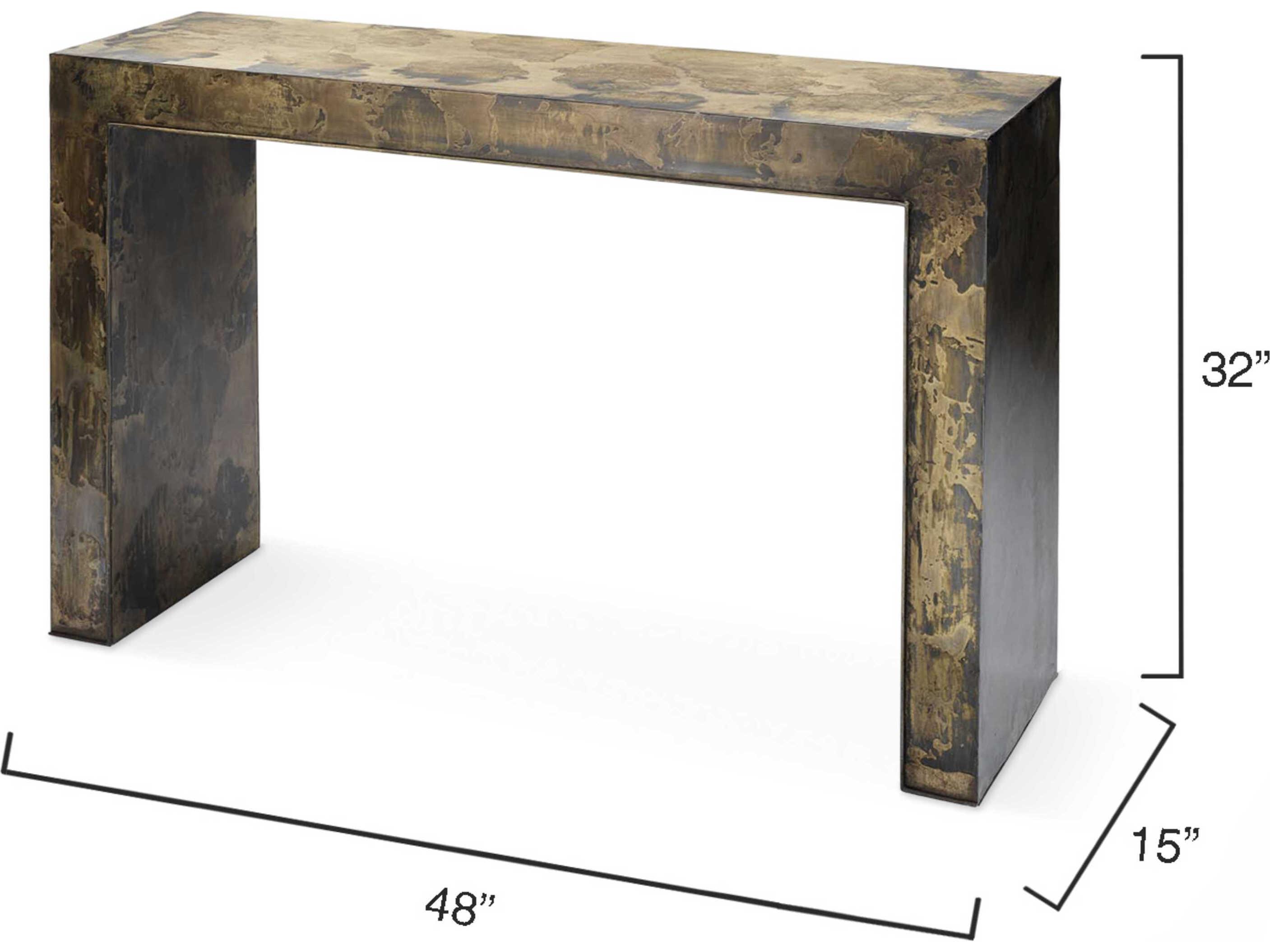 Jamie Young Rectangular Acid Washed Metal Console Table