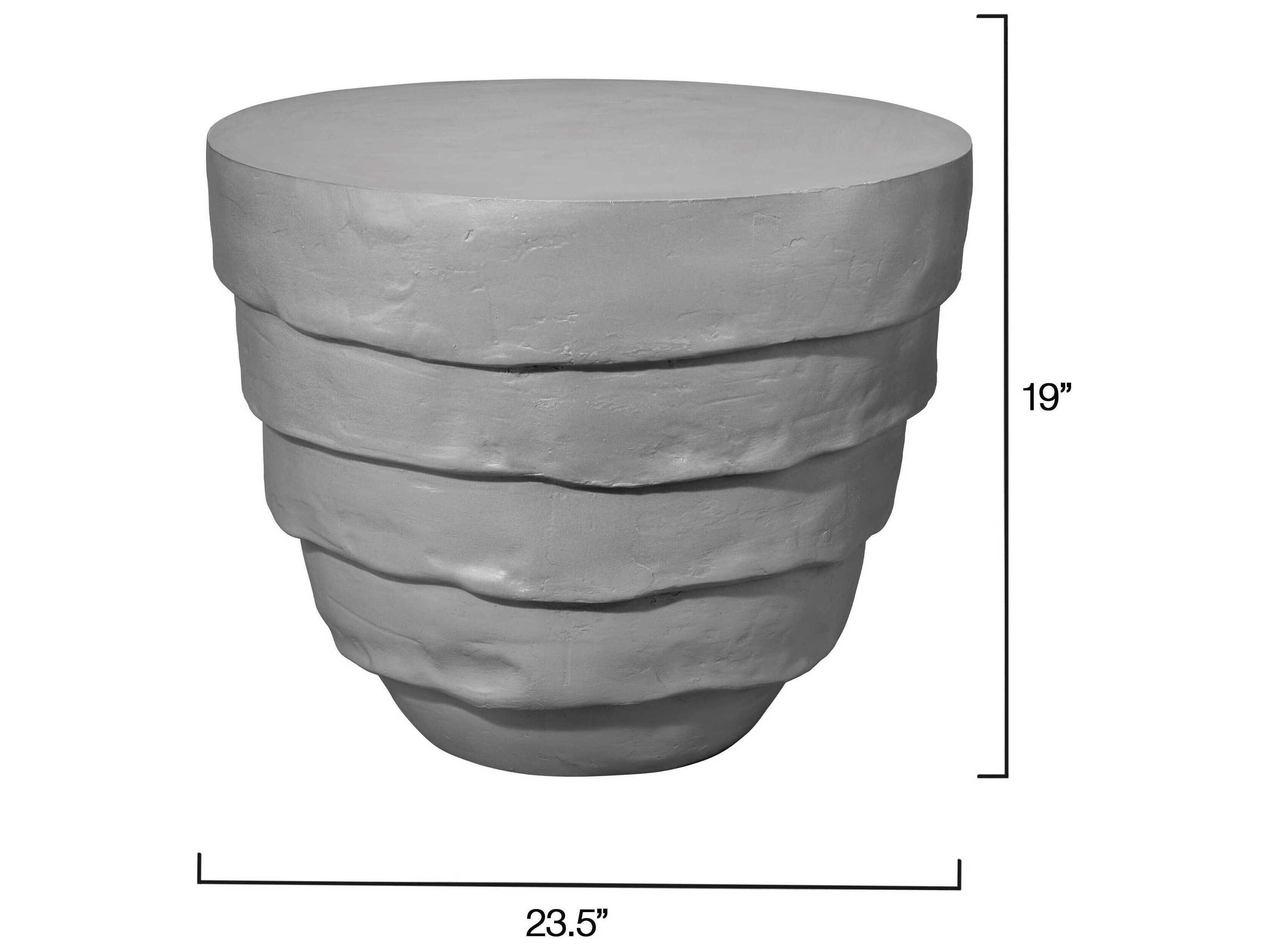 Jamie Young Concentric Round Fiberglass Cement Rustic Side Table