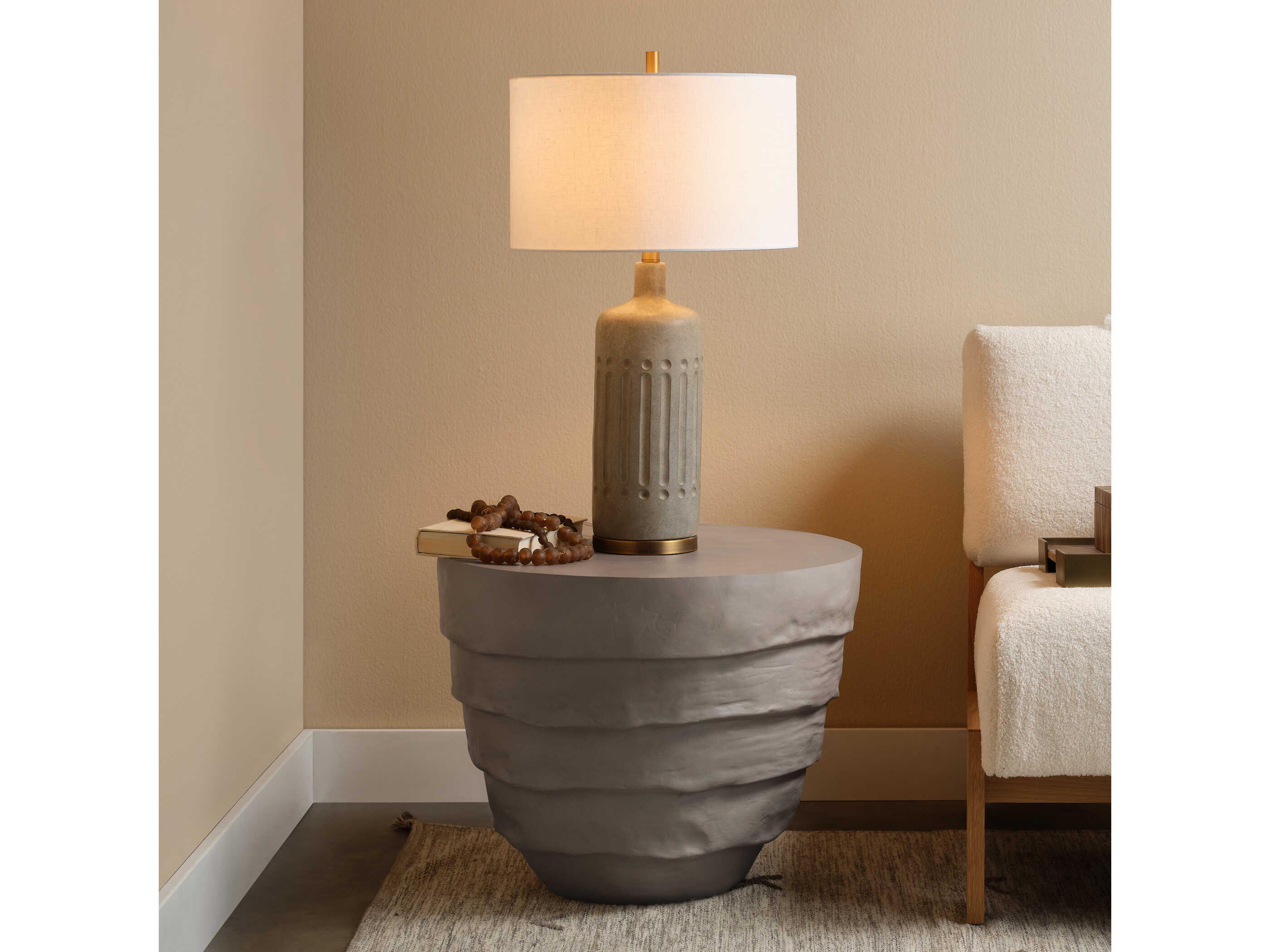 Jamie Young Concentric Round Fiberglass Cement Rustic Side Table