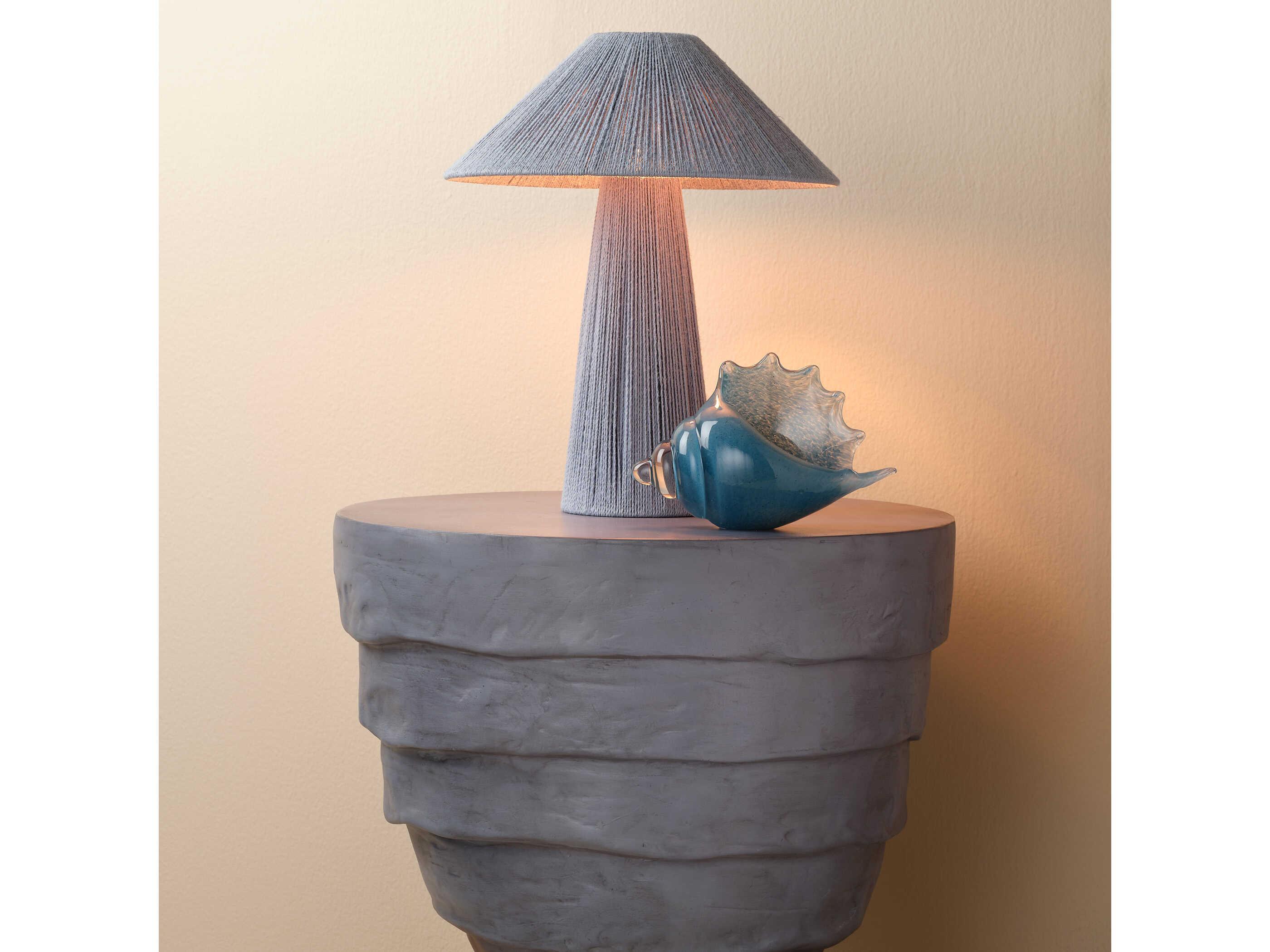 Jamie Young Concentric Round Fiberglass Steel Grey Side Table