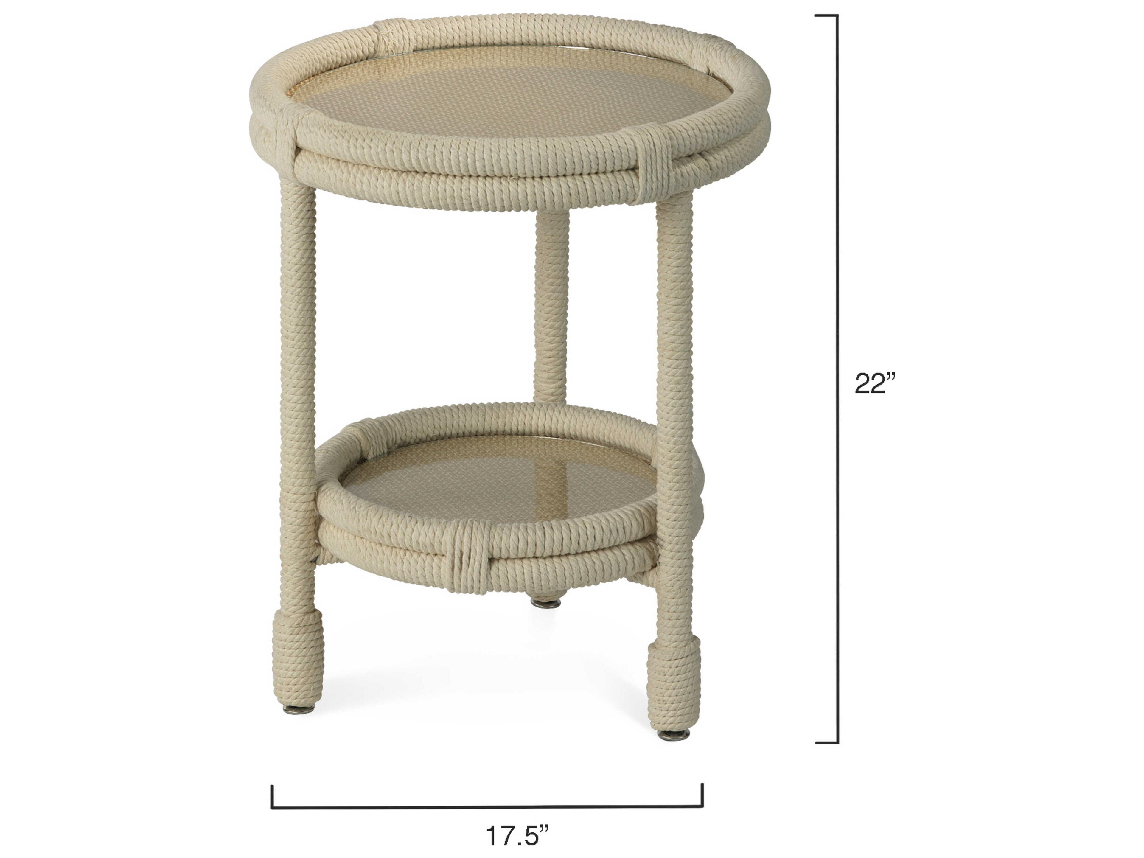Jamie Young Round White End Table