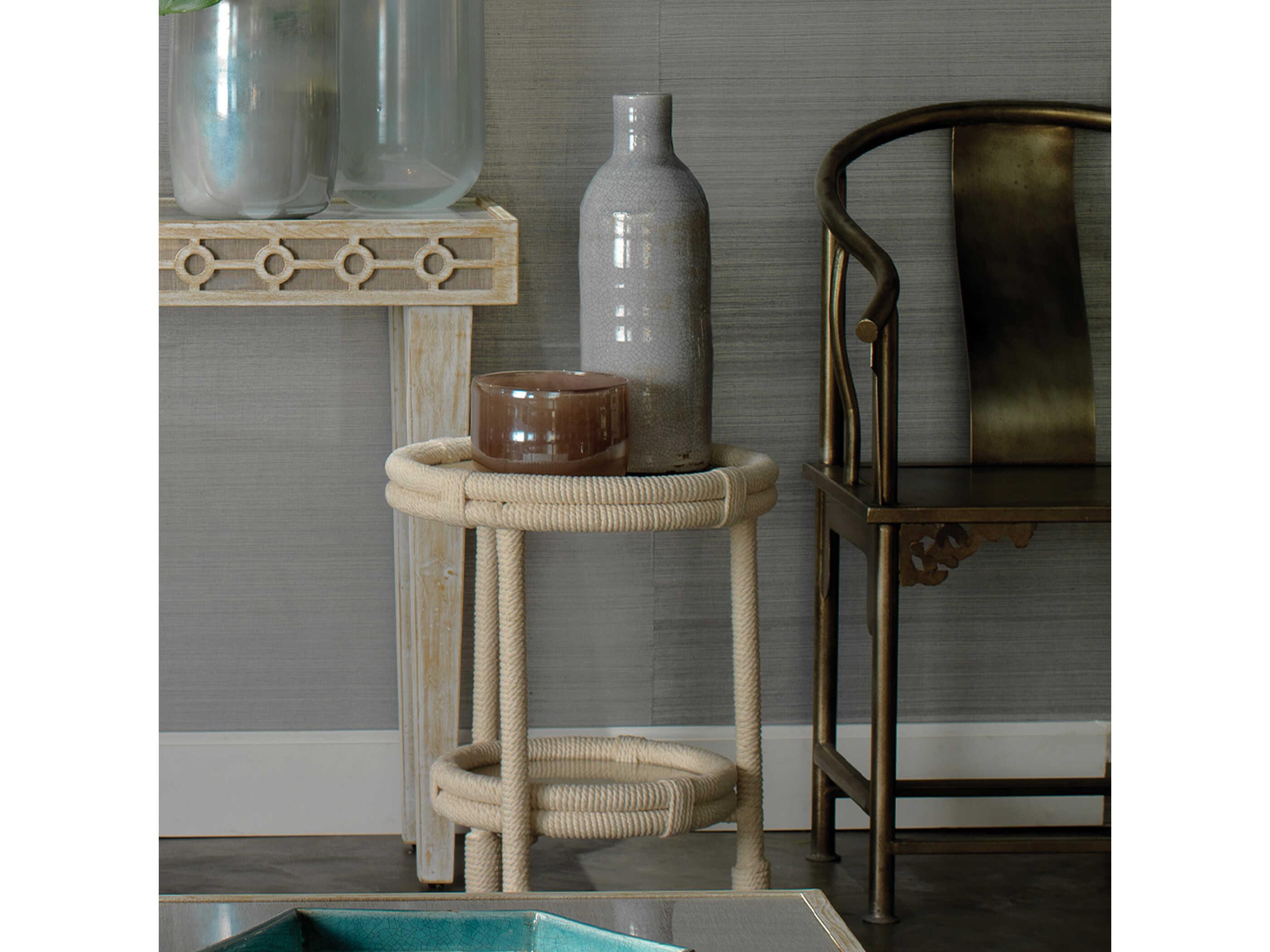 Jamie Young Round White End Table