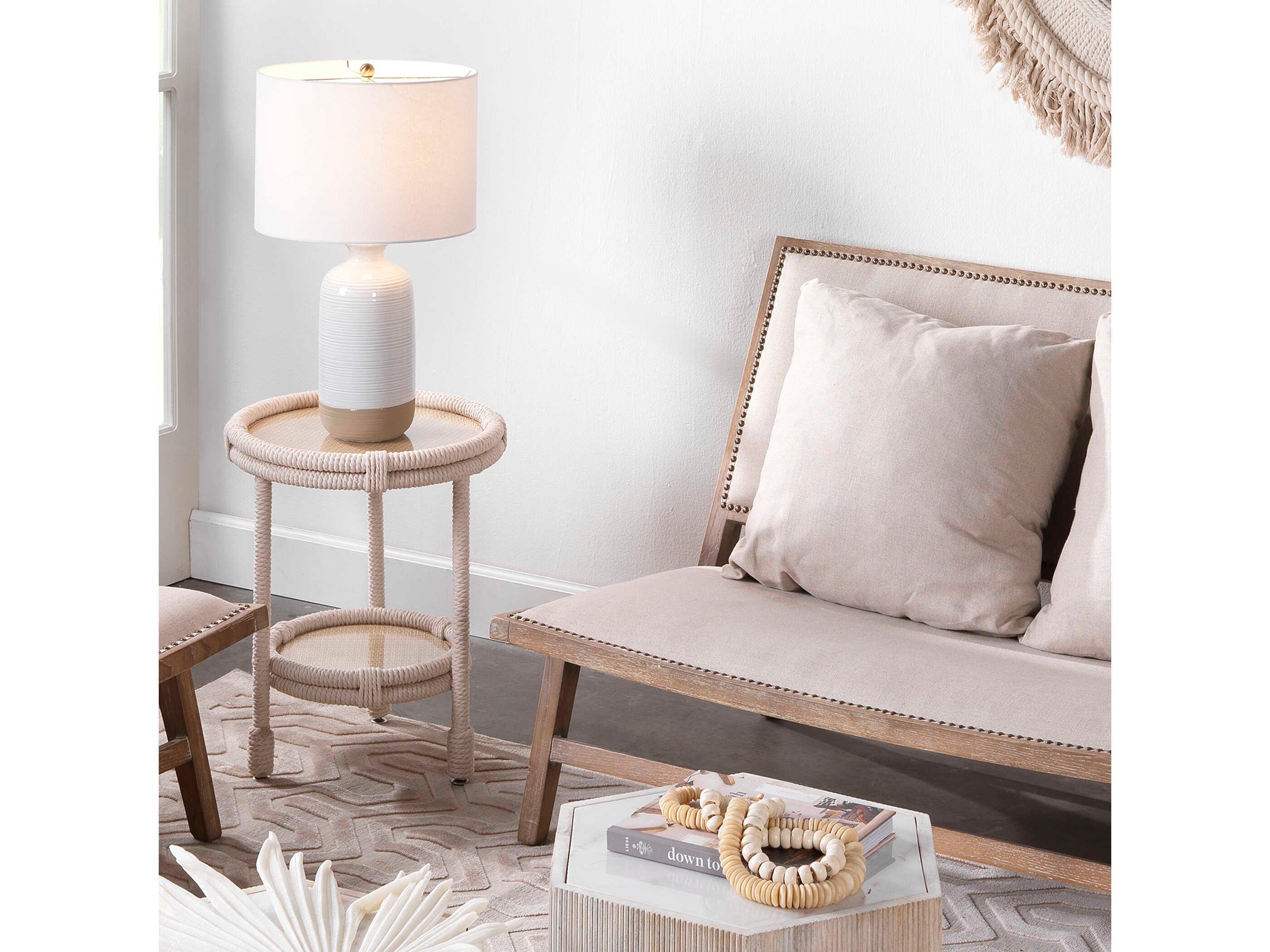 Jamie Young Round White End Table