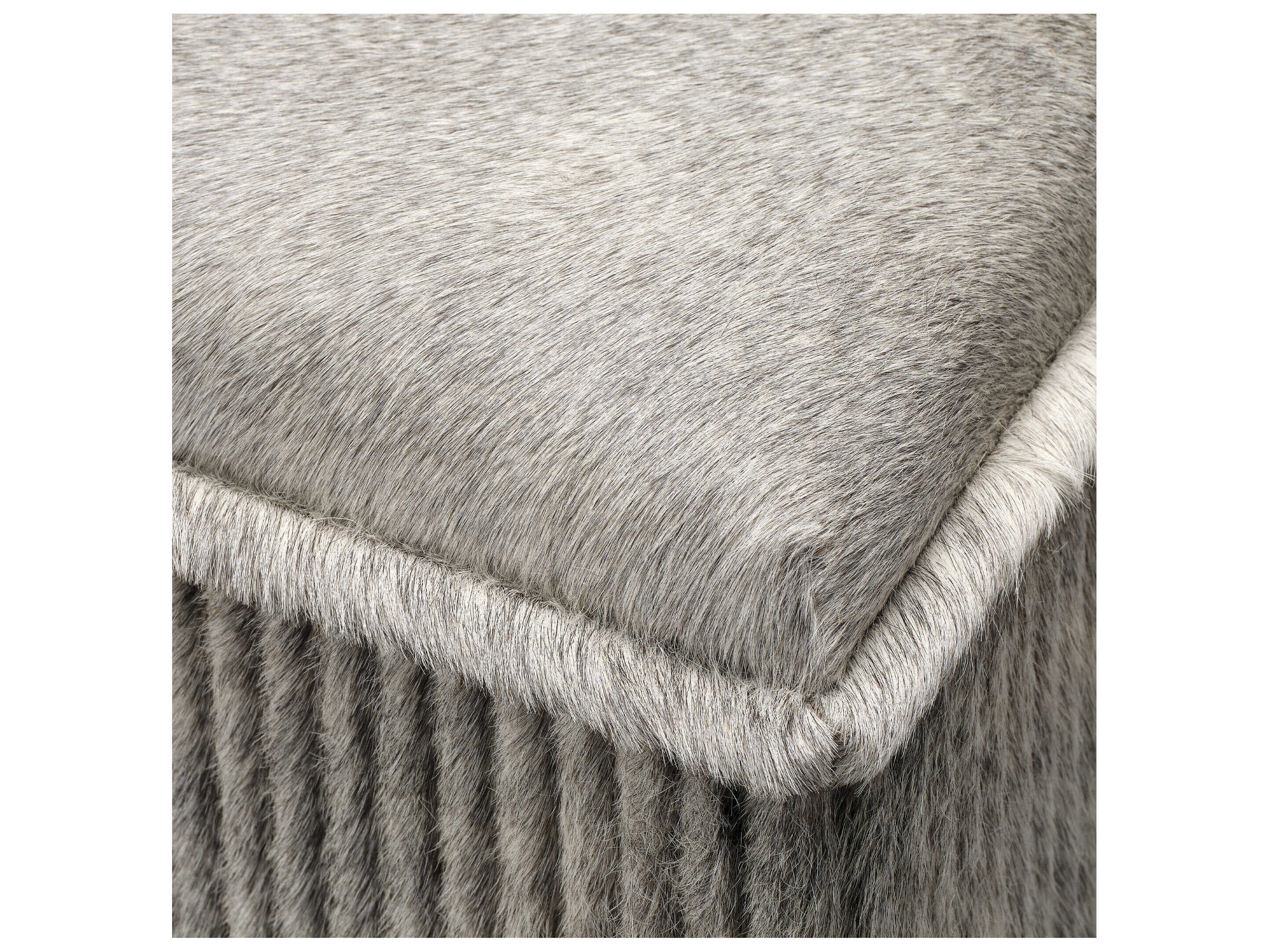 Jamie Young Easton 16" Hide Grey Ottoman