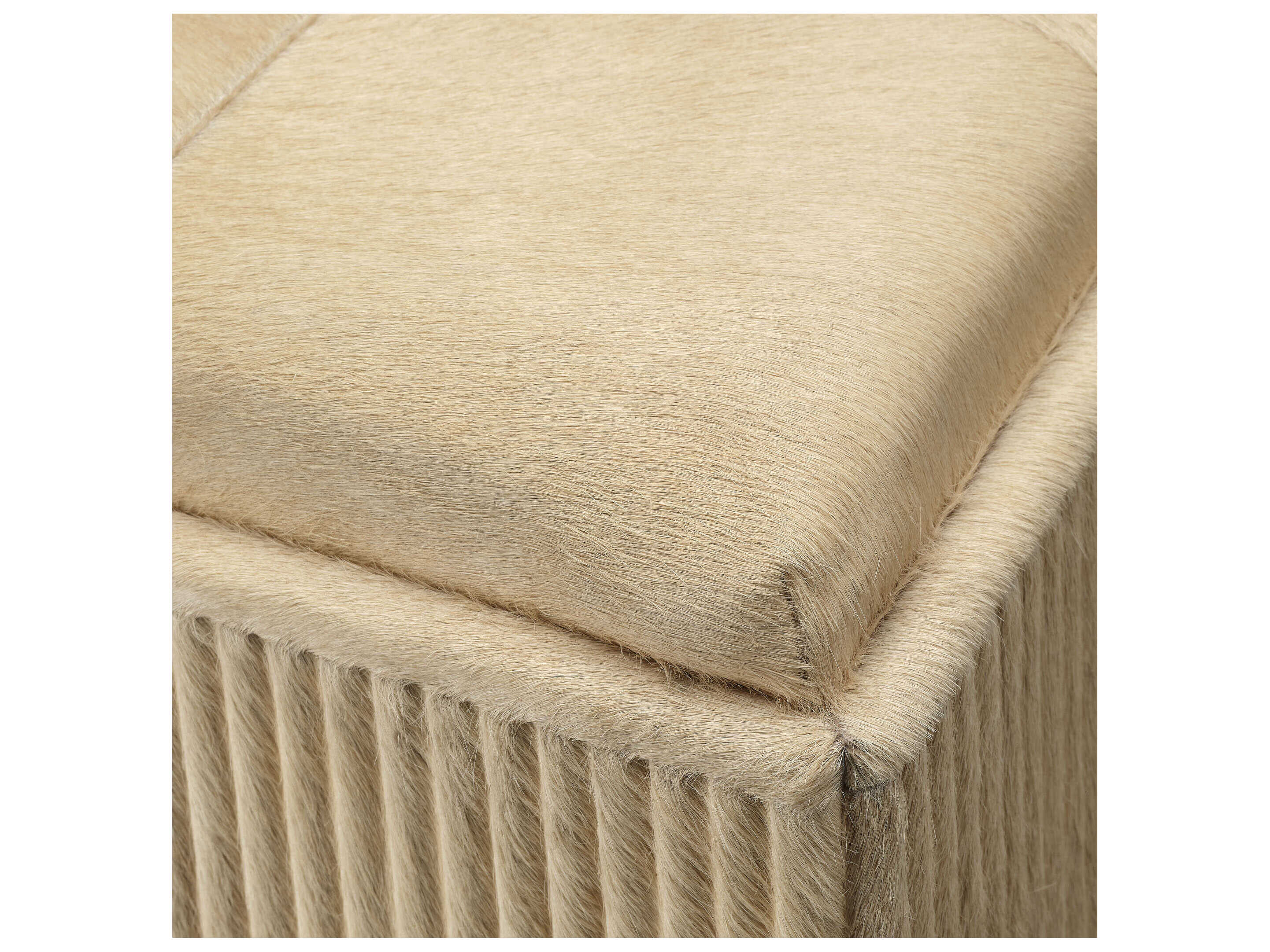 Jamie Young Easton 16" Hide Tan Ottoman