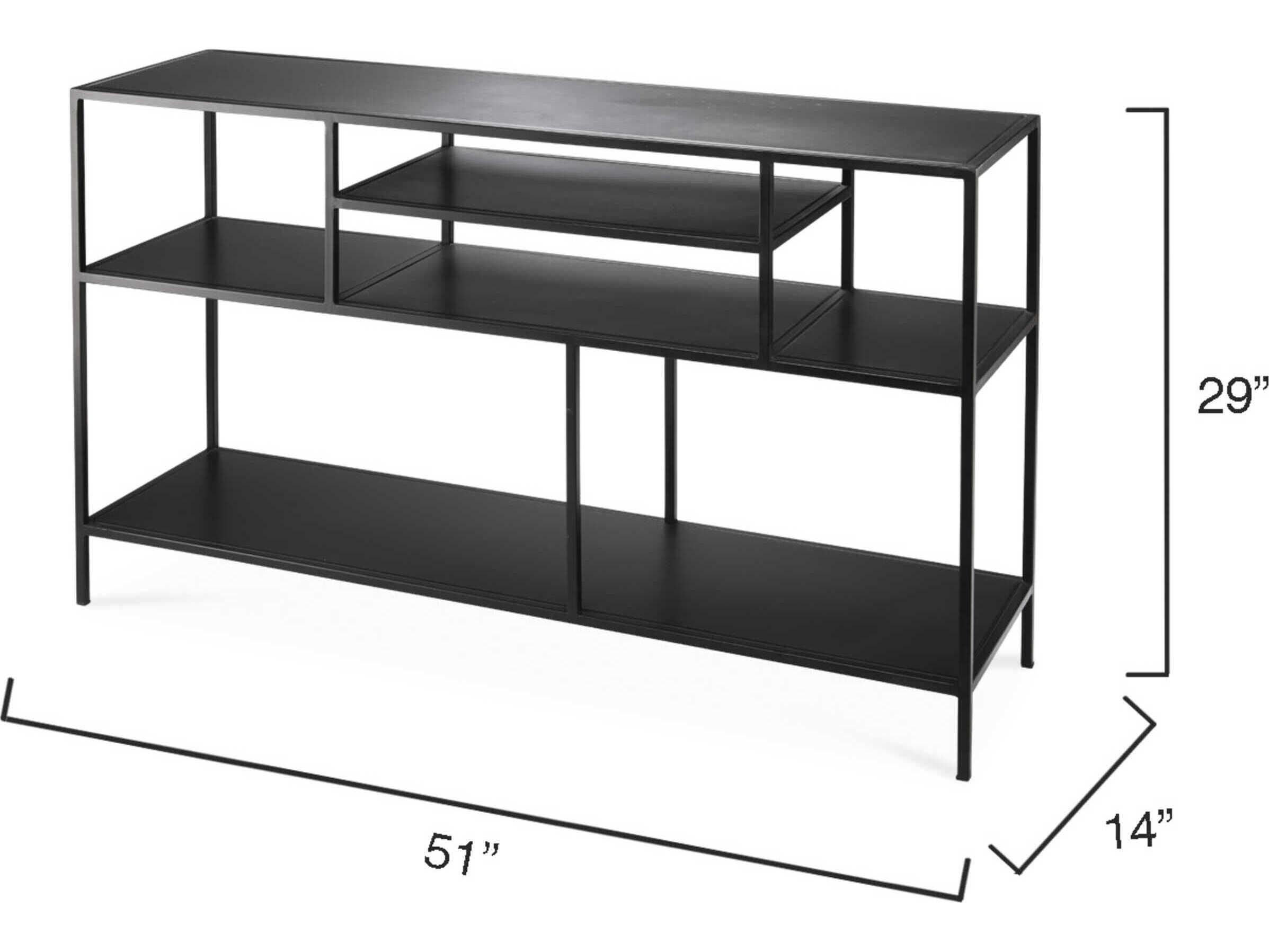 Jamie Young Rectangular Metal Black Iron Console Table