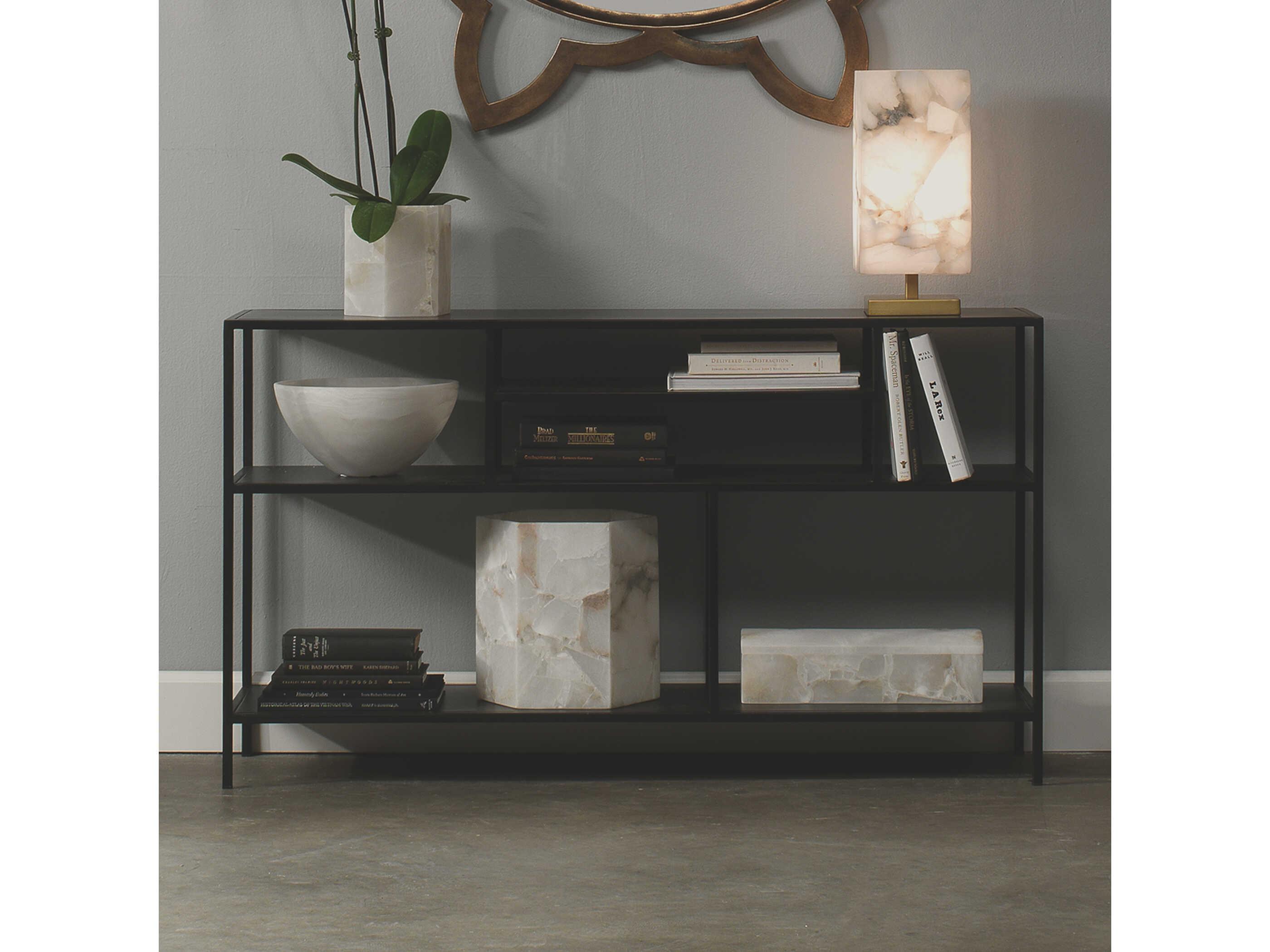 Jamie Young Rectangular Metal Black Iron Console Table