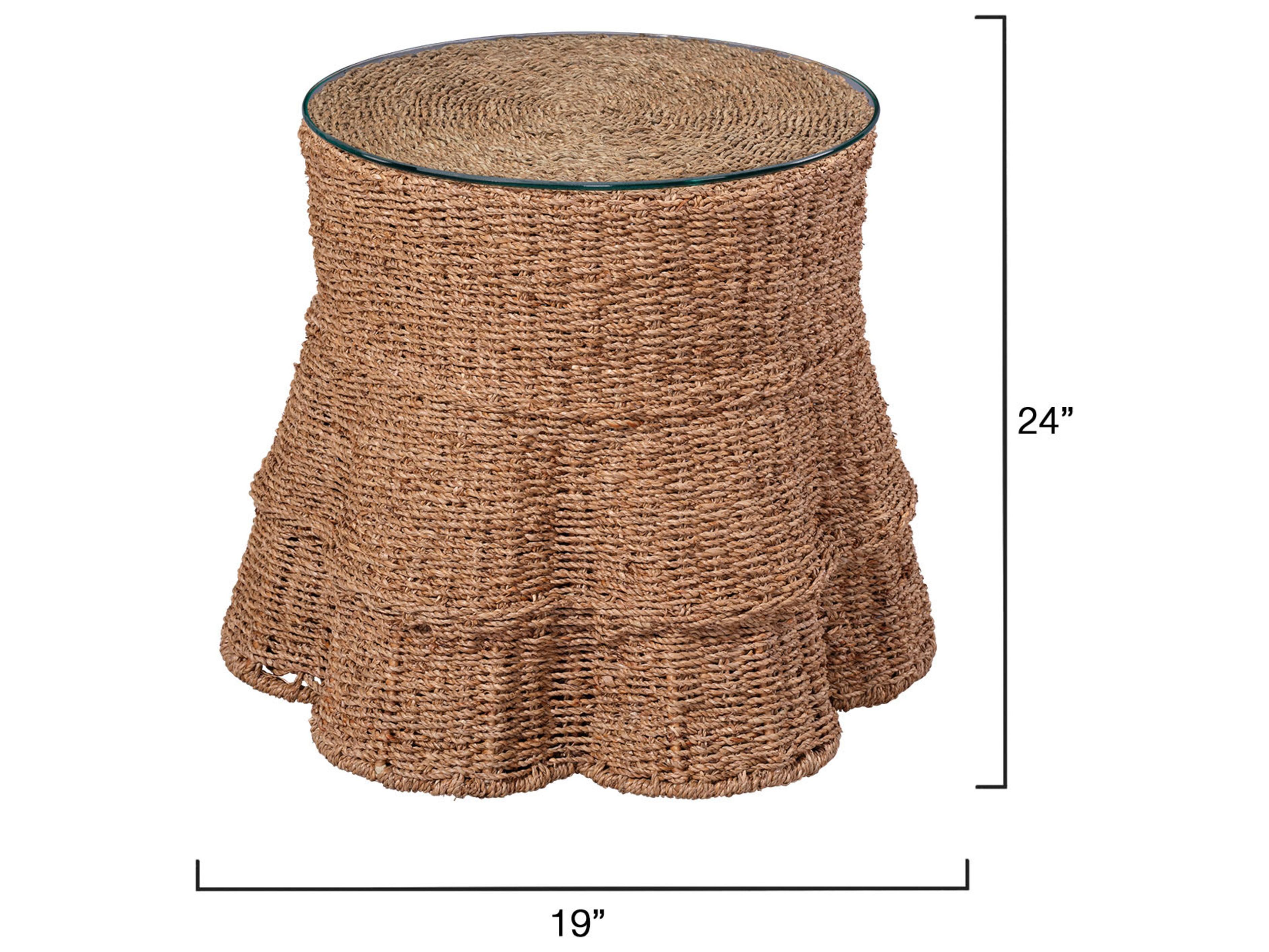 Jamie Young Falda Round Glass End Table