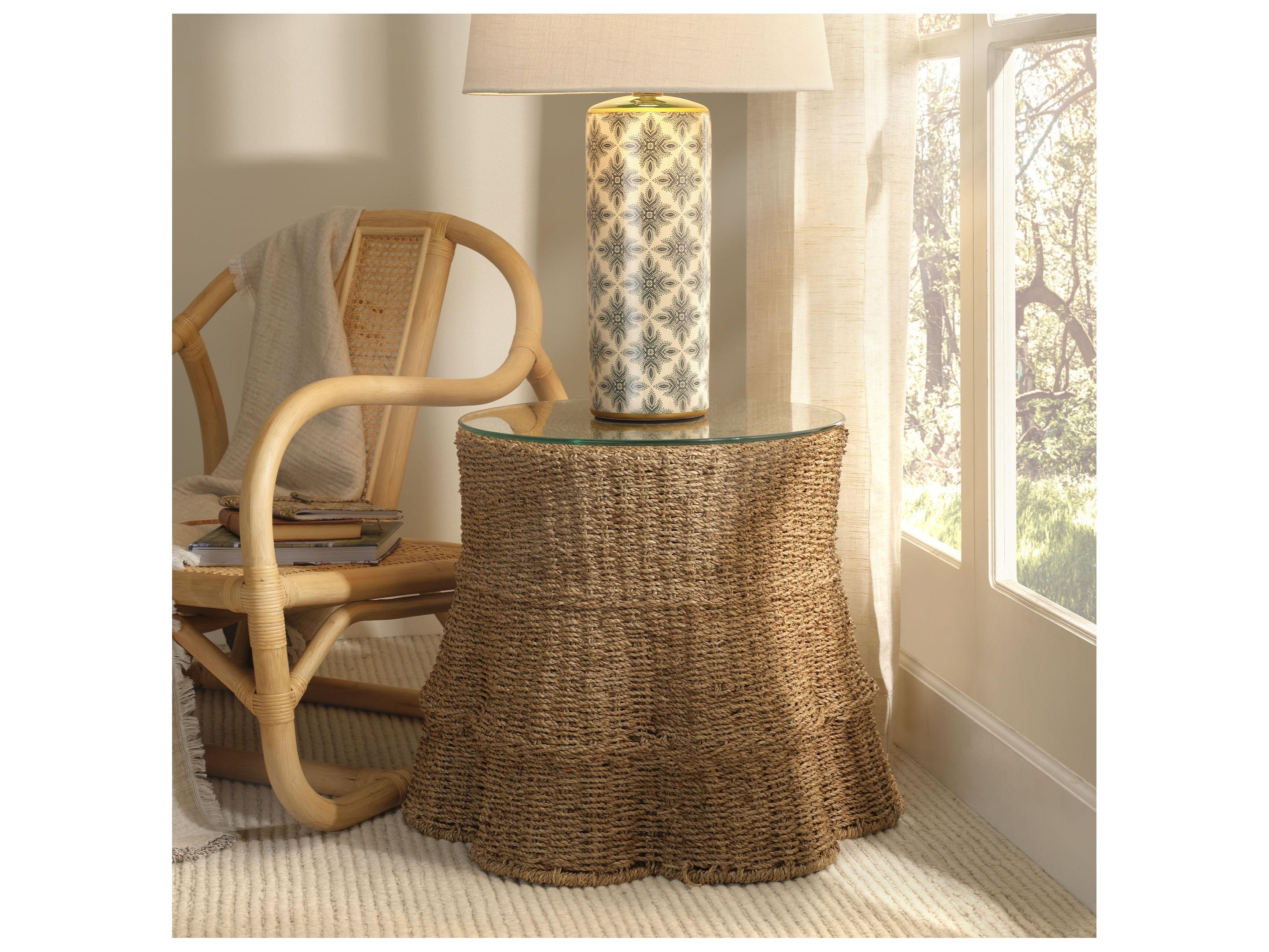 Jamie Young Falda Round Glass End Table