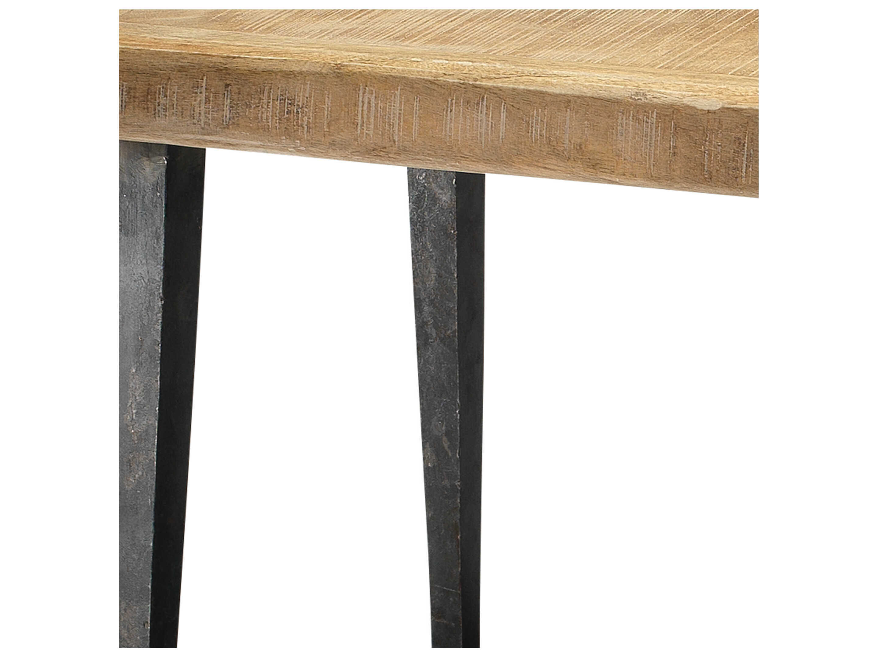 Jamie Young Farmhouse Natural Wood & Iron Bench