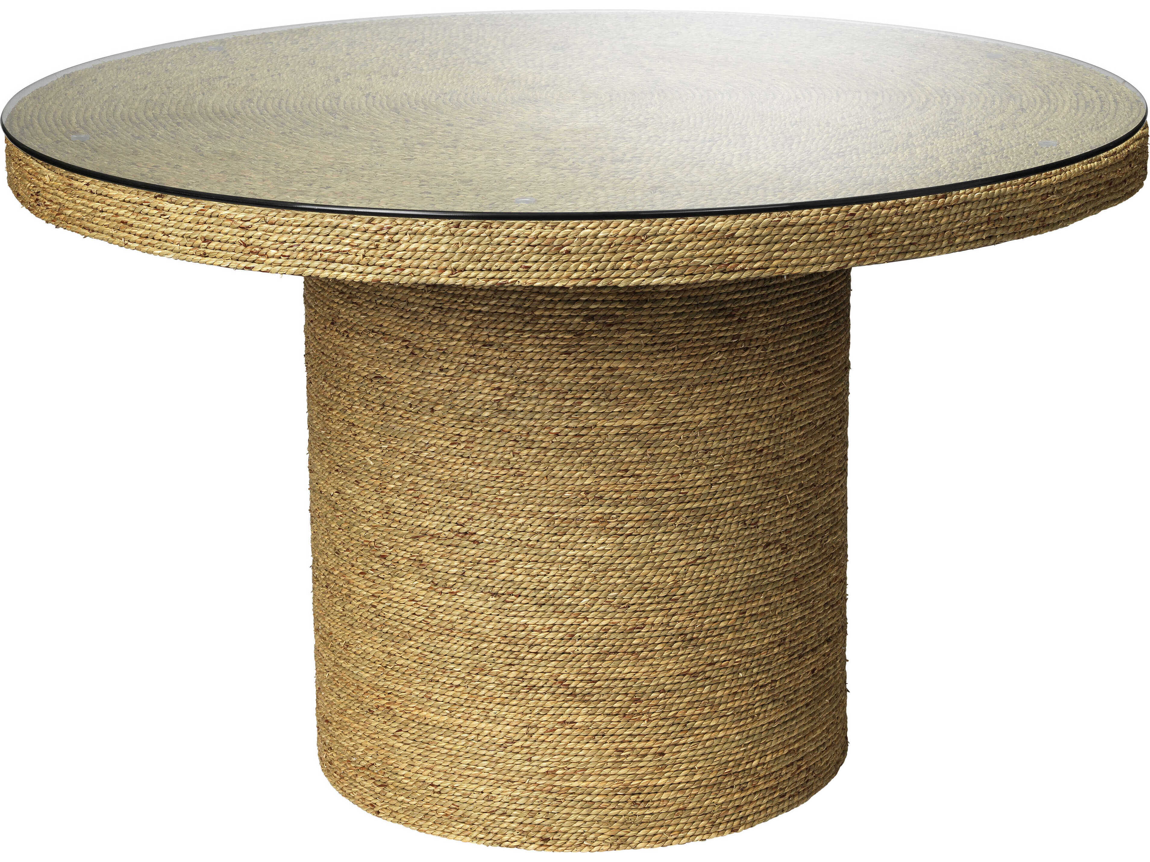 Jamie Young Harbor Round Glass Natural Dining Table