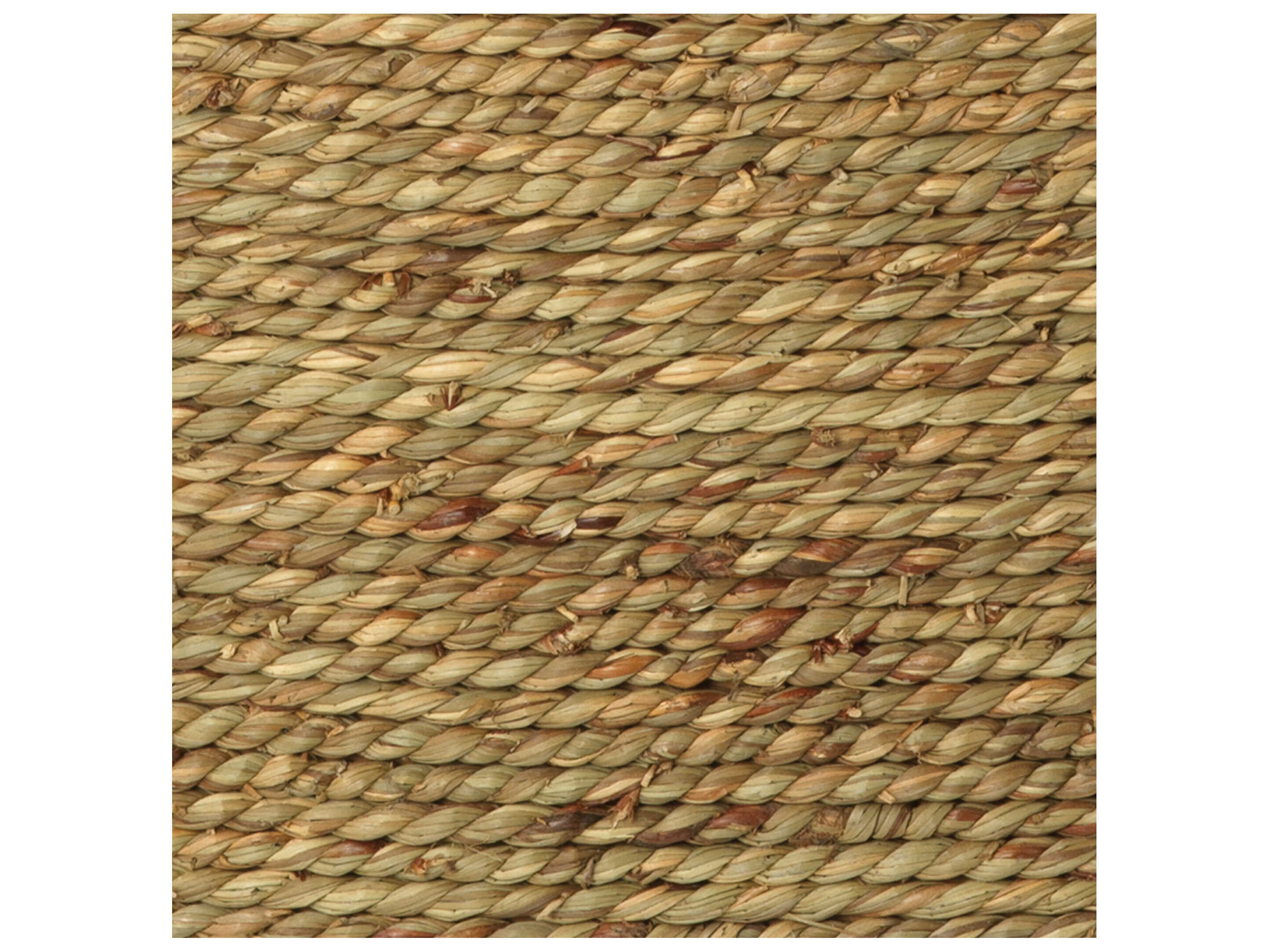 Jamie Young Harbor Round Glass Natural Seagrass Coffee Table