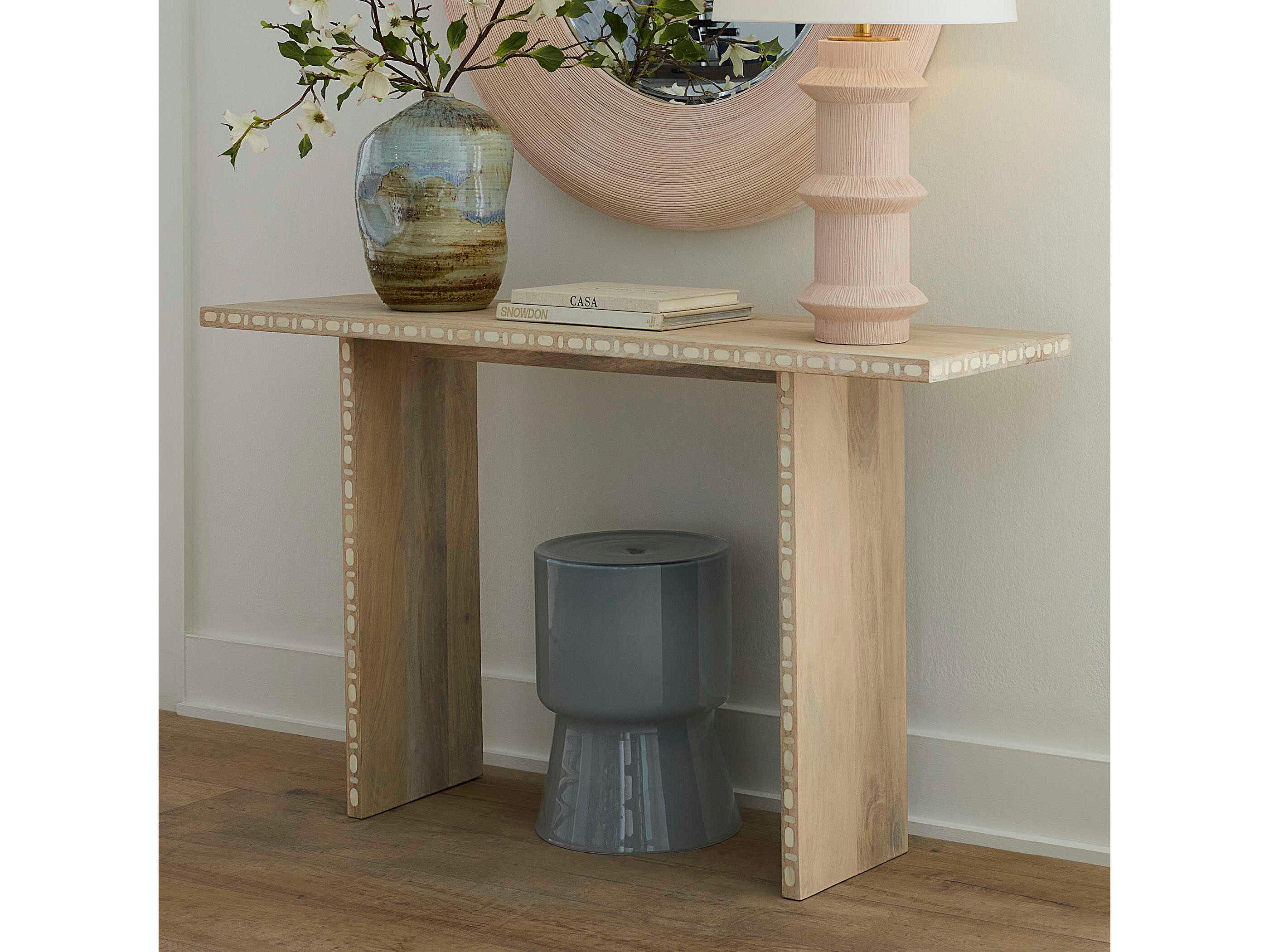 Jamie Young Huntington Pale Blue Accent Stool