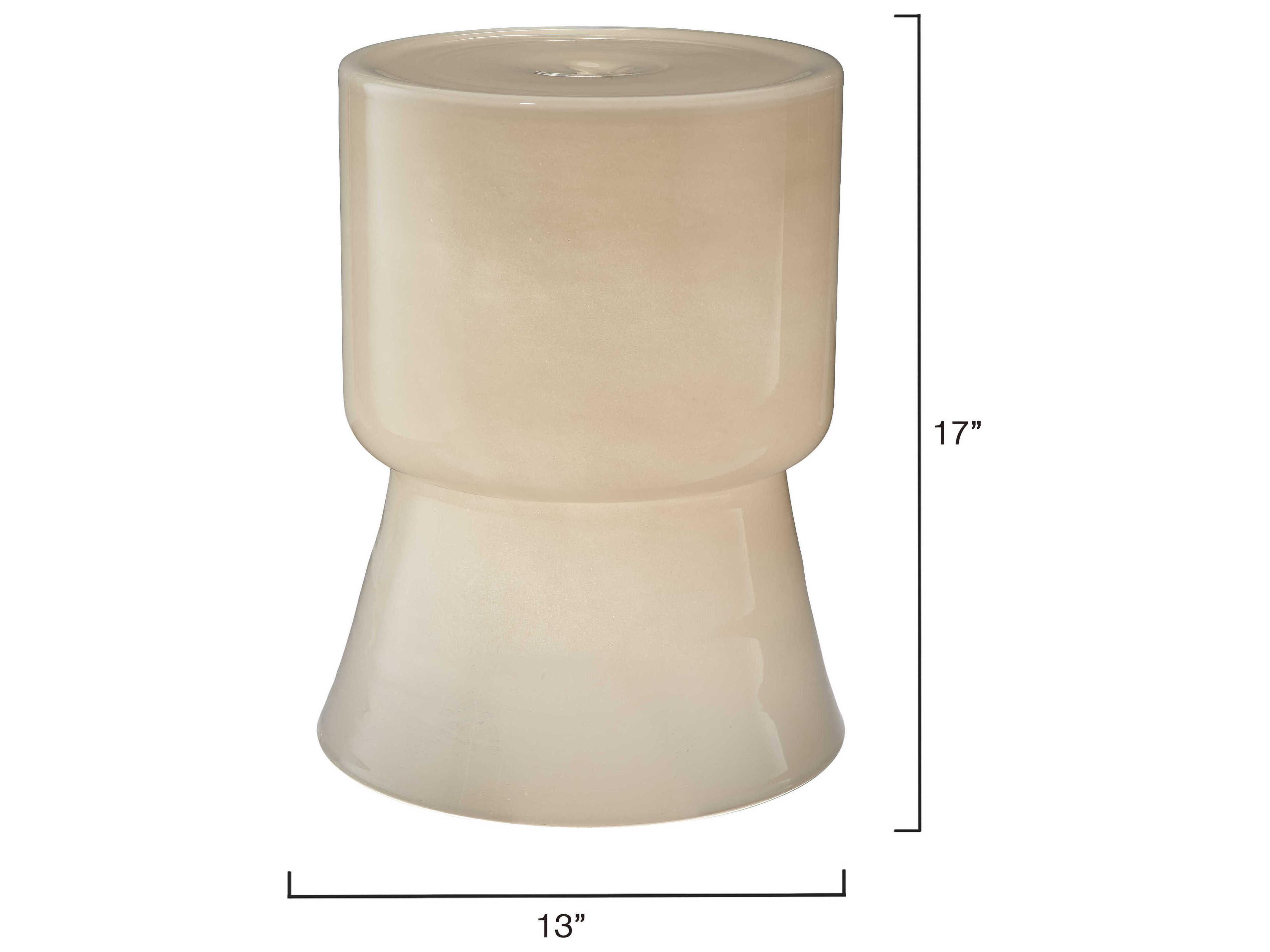 Jamie Young Huntington Cream Accent Stool