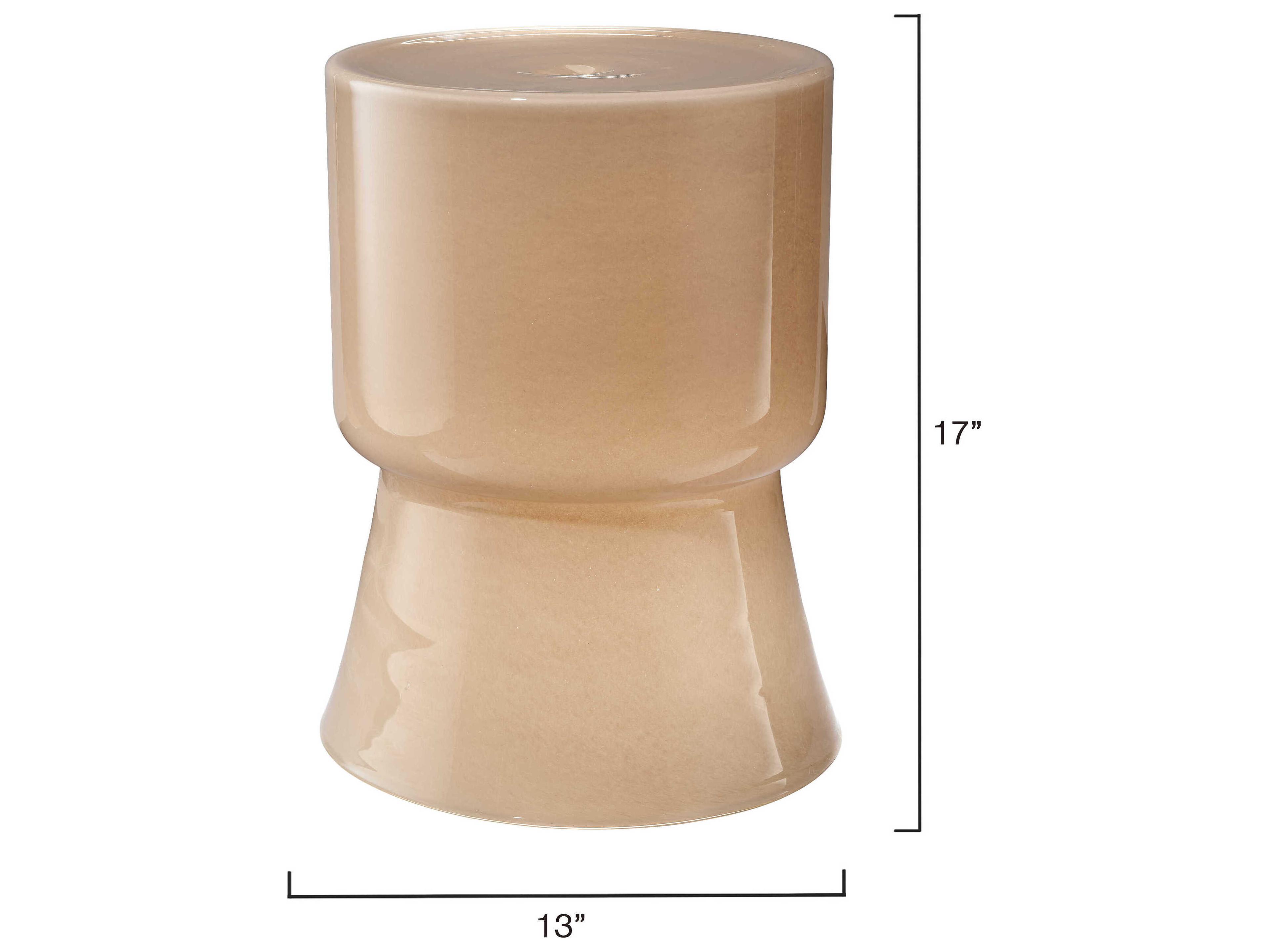 Jamie Young Huntington Taupe Brown Accent Stool