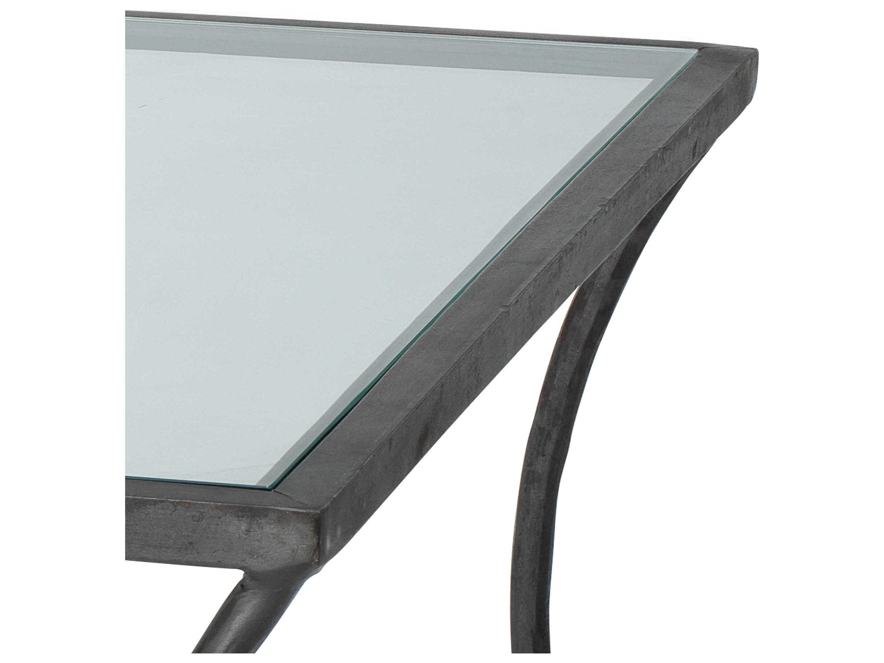 Jamie Young Kai Rectangular Glass Black Coffee Table