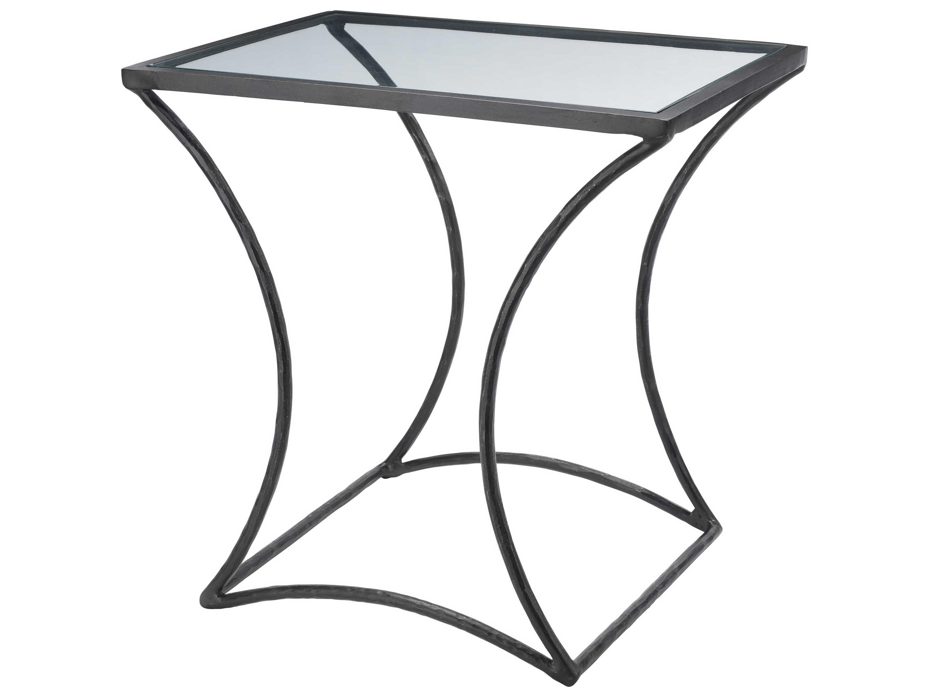 Jamie Young Kai Rectangular Glass Black End Table