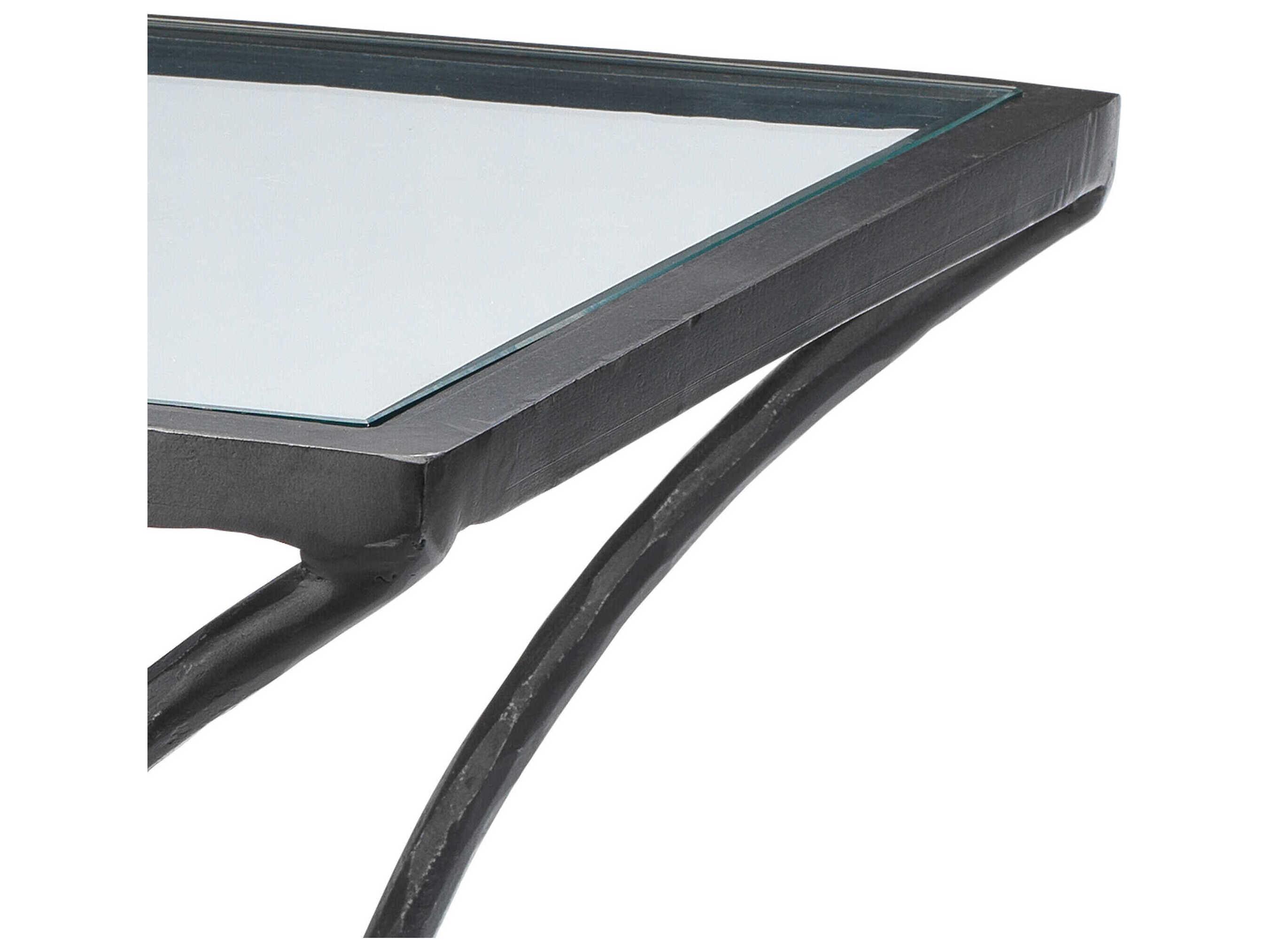 Jamie Young Kai Rectangular Glass Black End Table