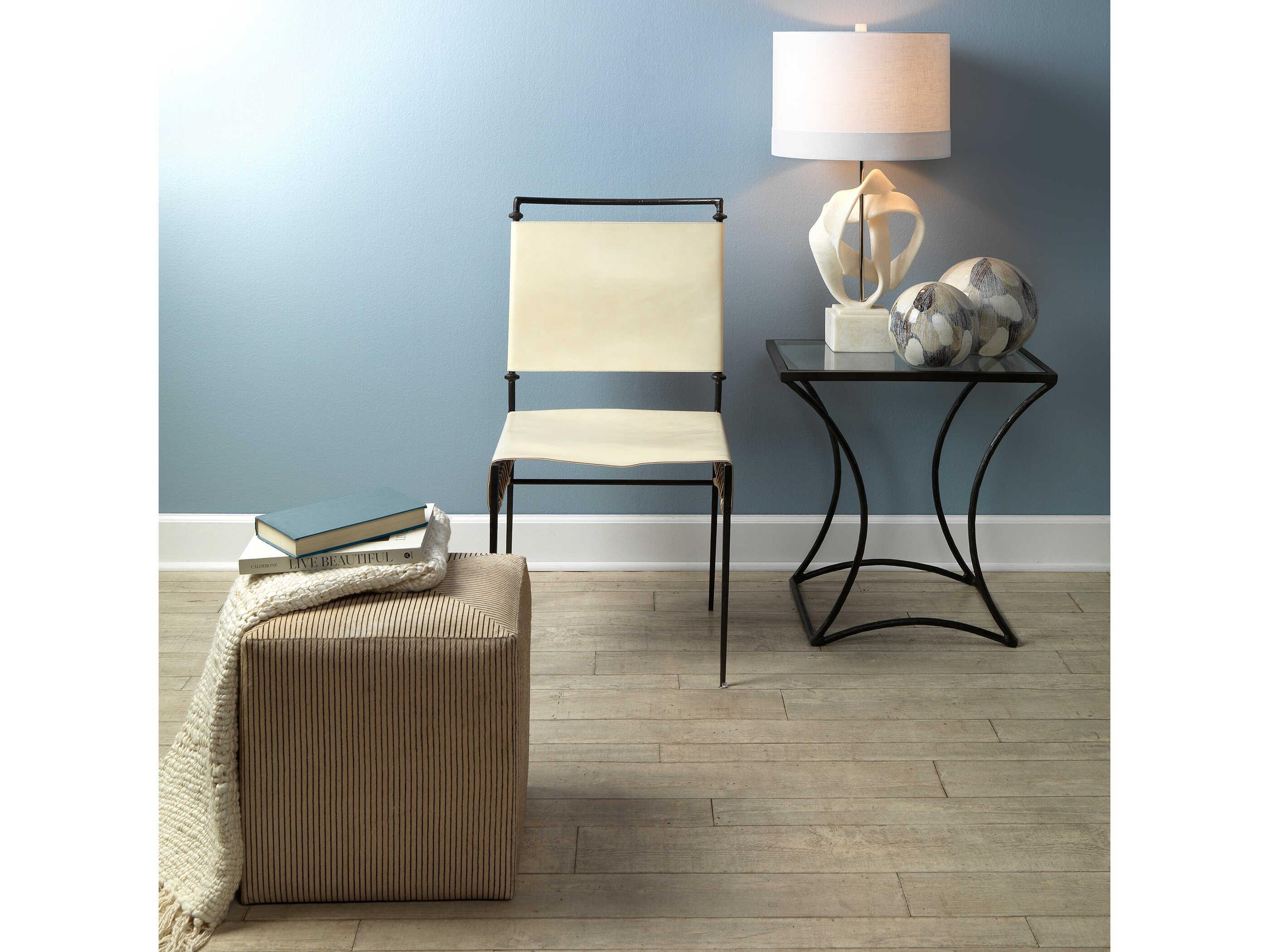 Jamie Young Kai Rectangular Glass Black End Table