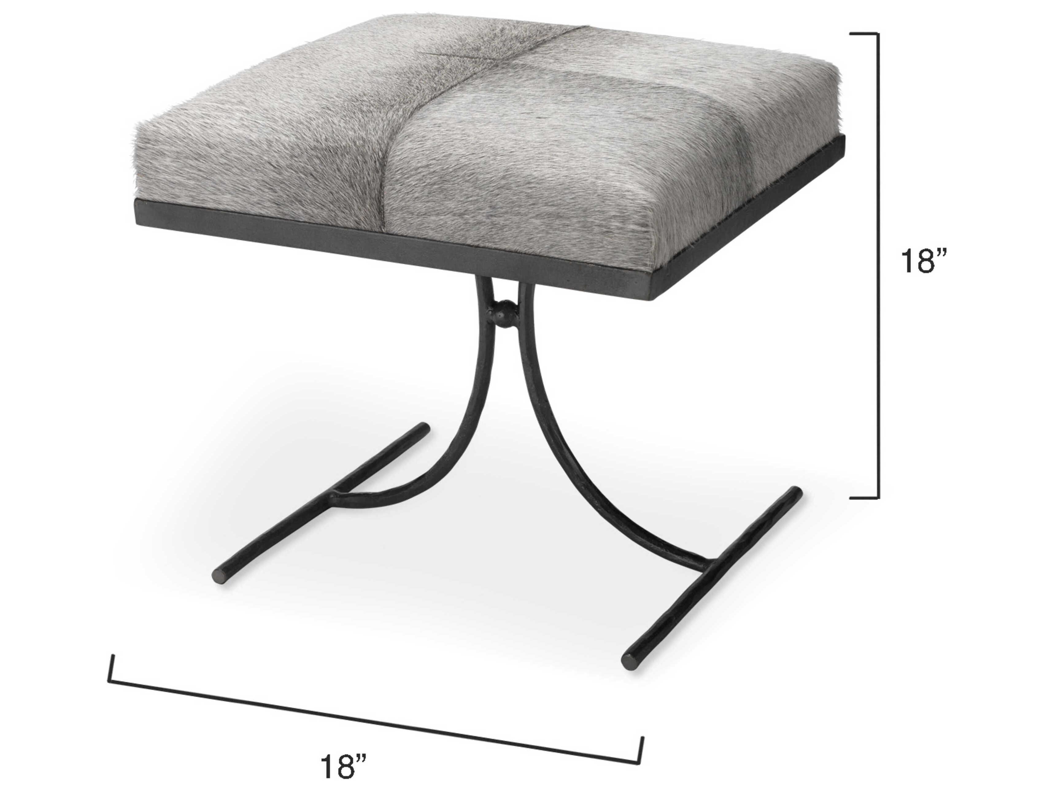 Jamie Young Kai Grey Black Leather Accent Bench