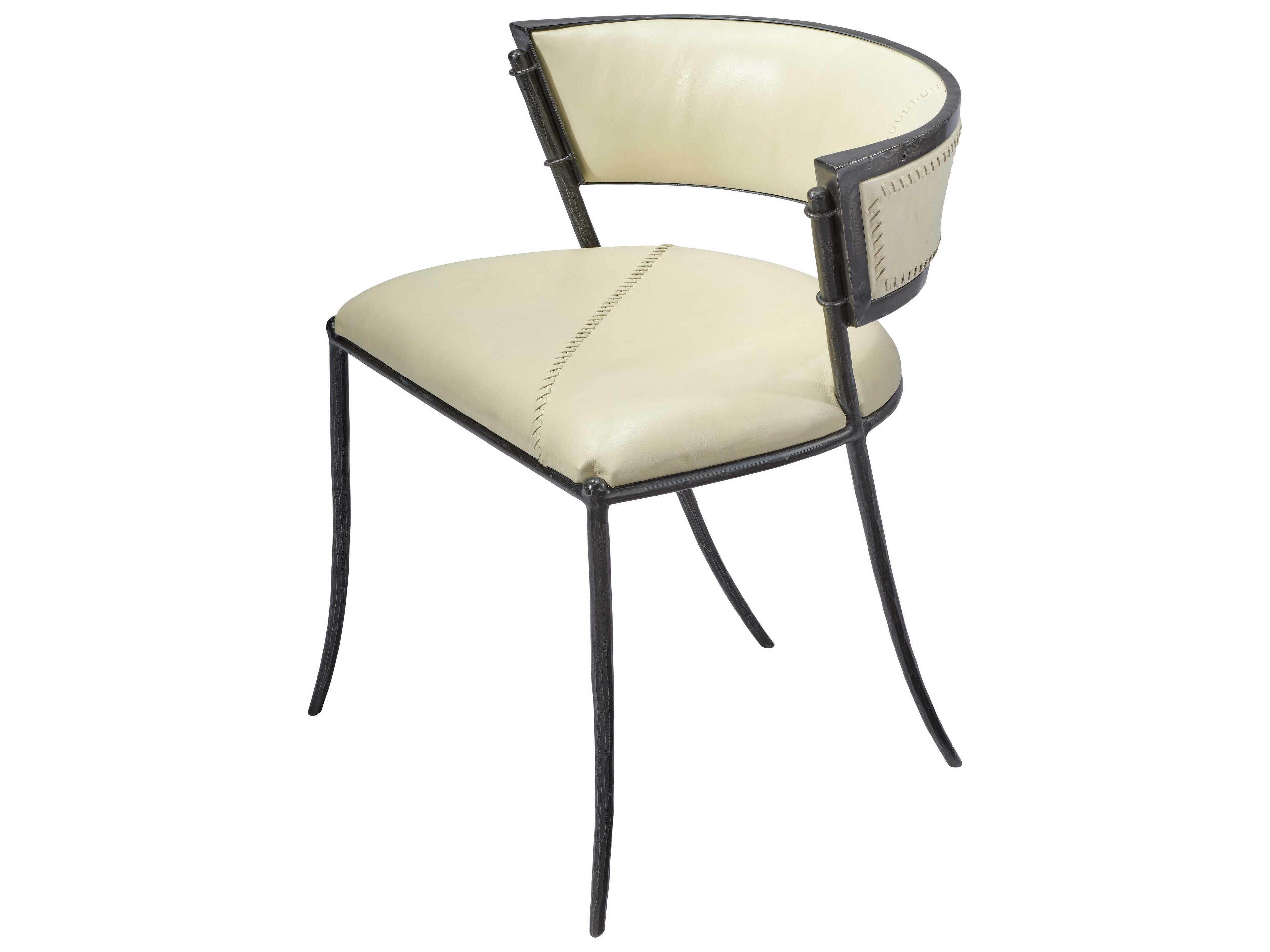 Jamie Young Nevado Leather Black Upholstered Side Dining Chair