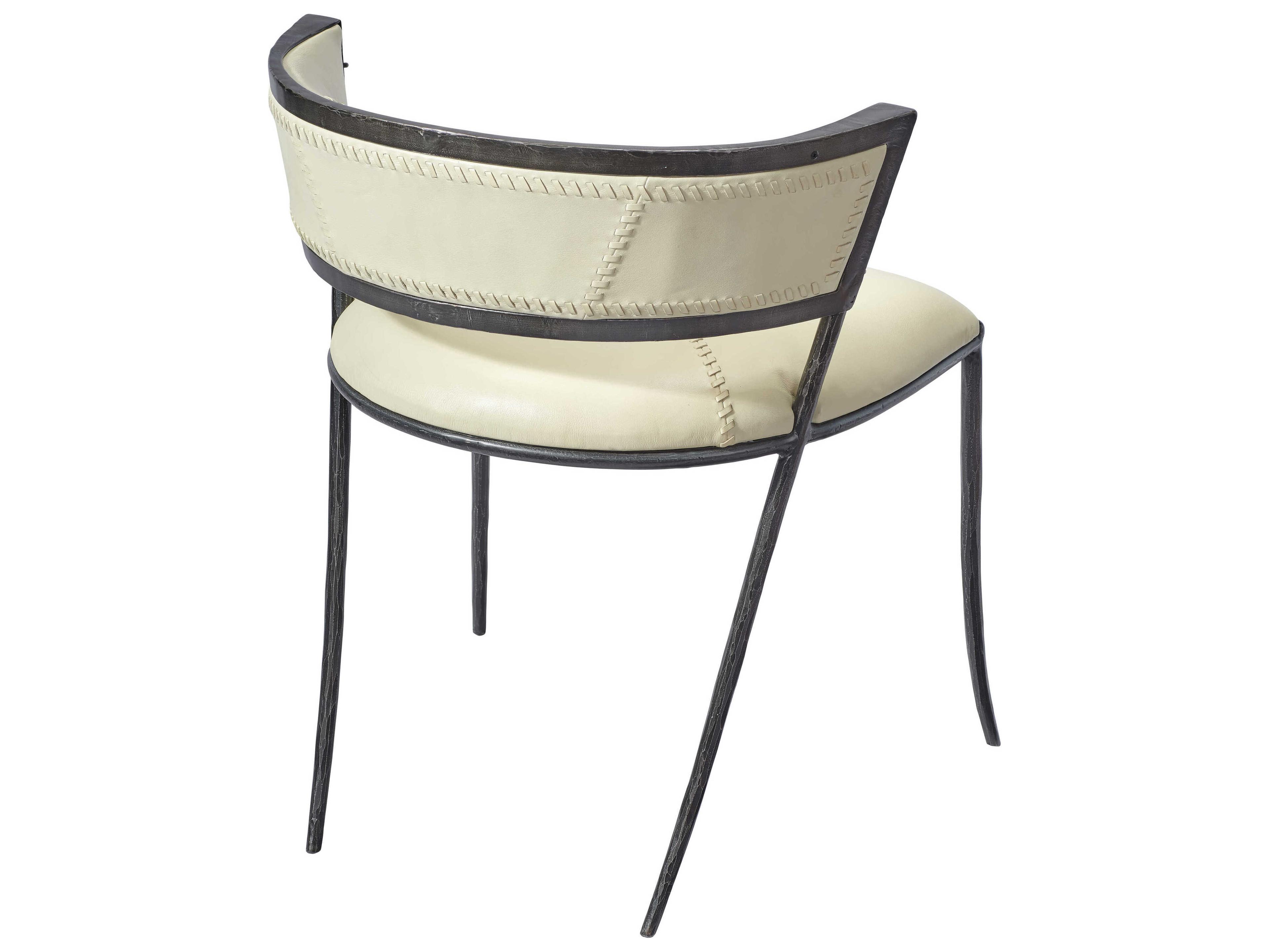 Jamie Young Nevado Leather Black Upholstered Side Dining Chair