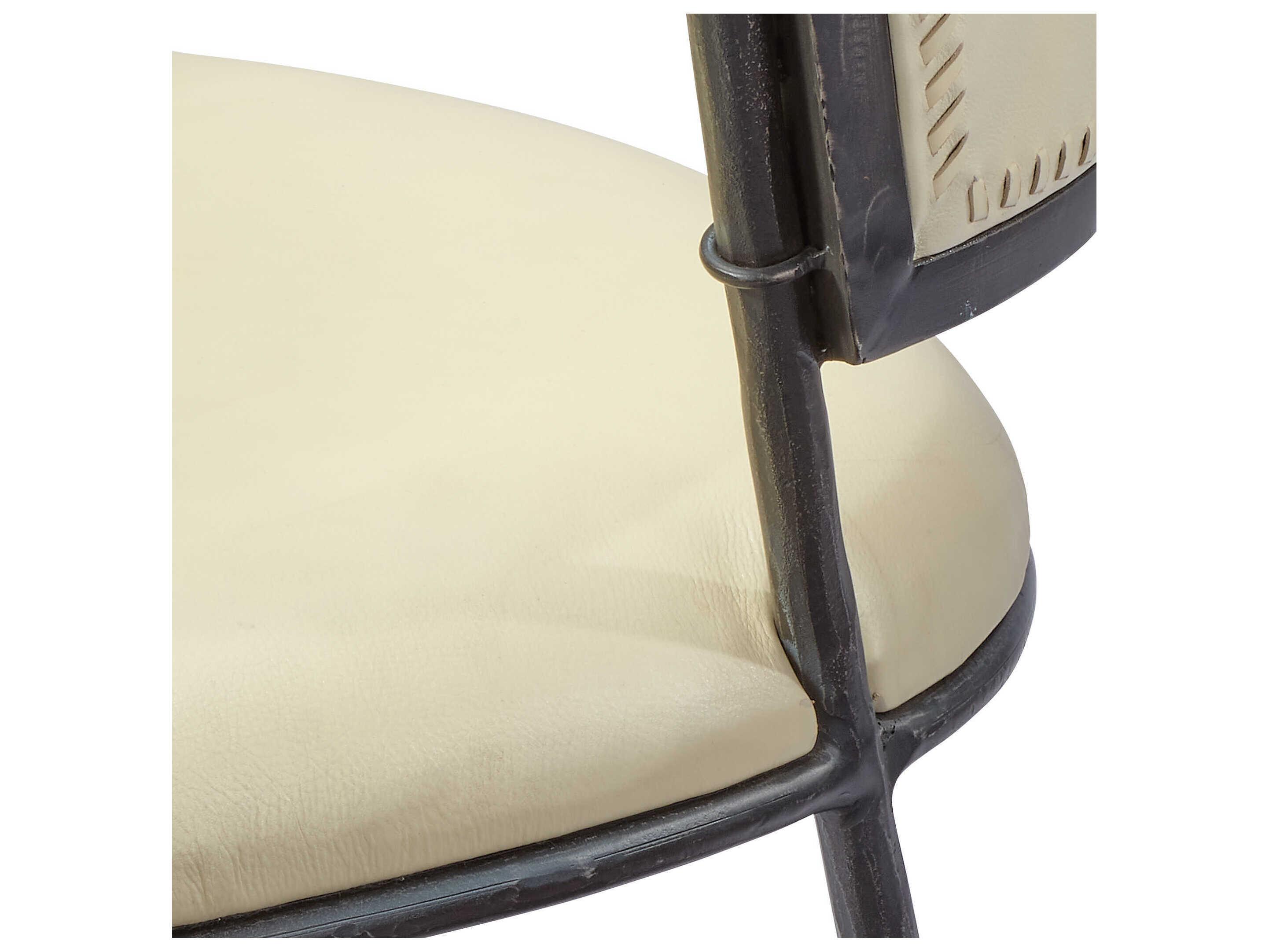 Jamie Young Nevado Leather Black Upholstered Side Dining Chair