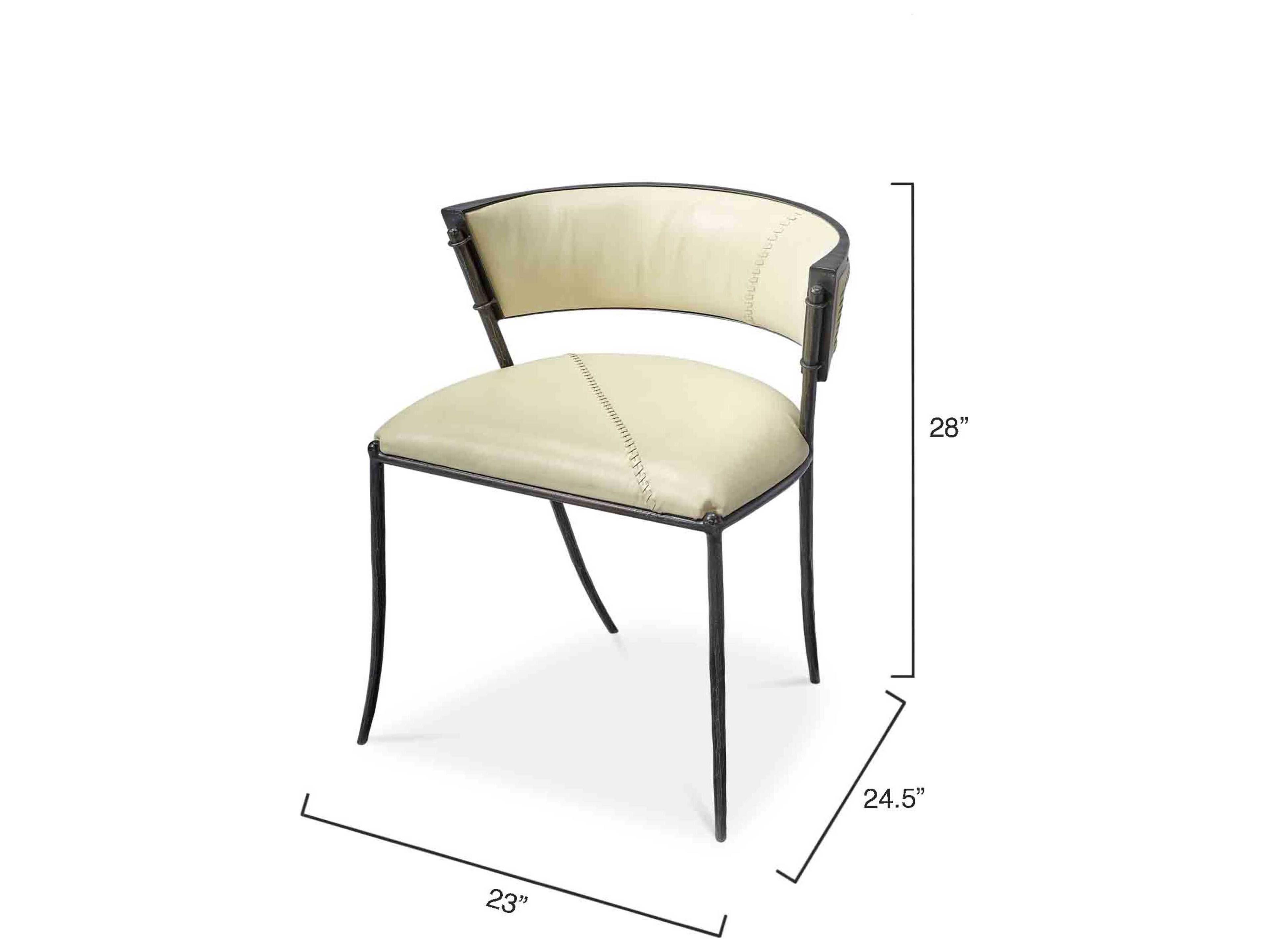 Jamie Young Nevado Leather Black Upholstered Side Dining Chair