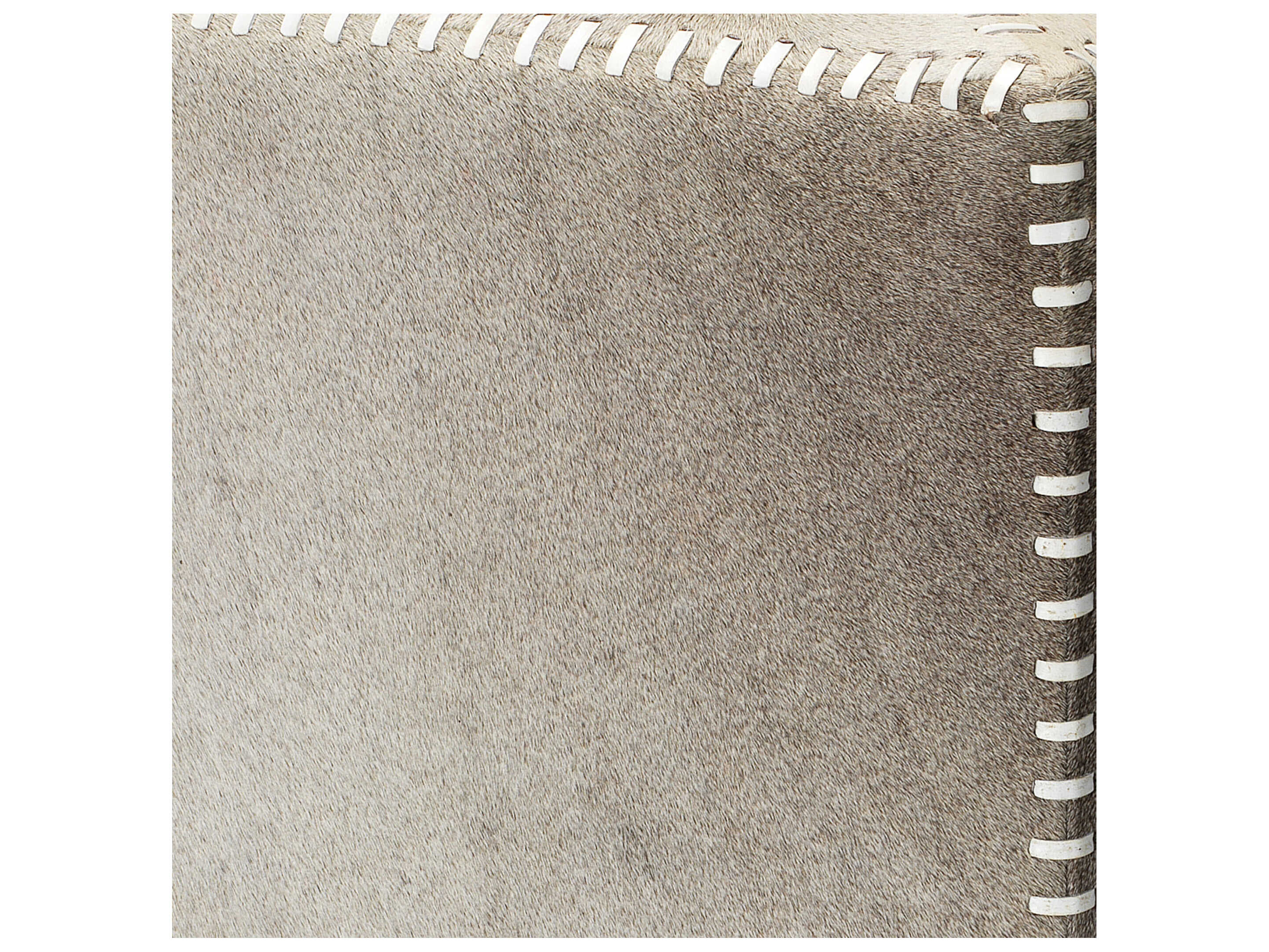 Jamie Young Hide Gray Leather Ottoman