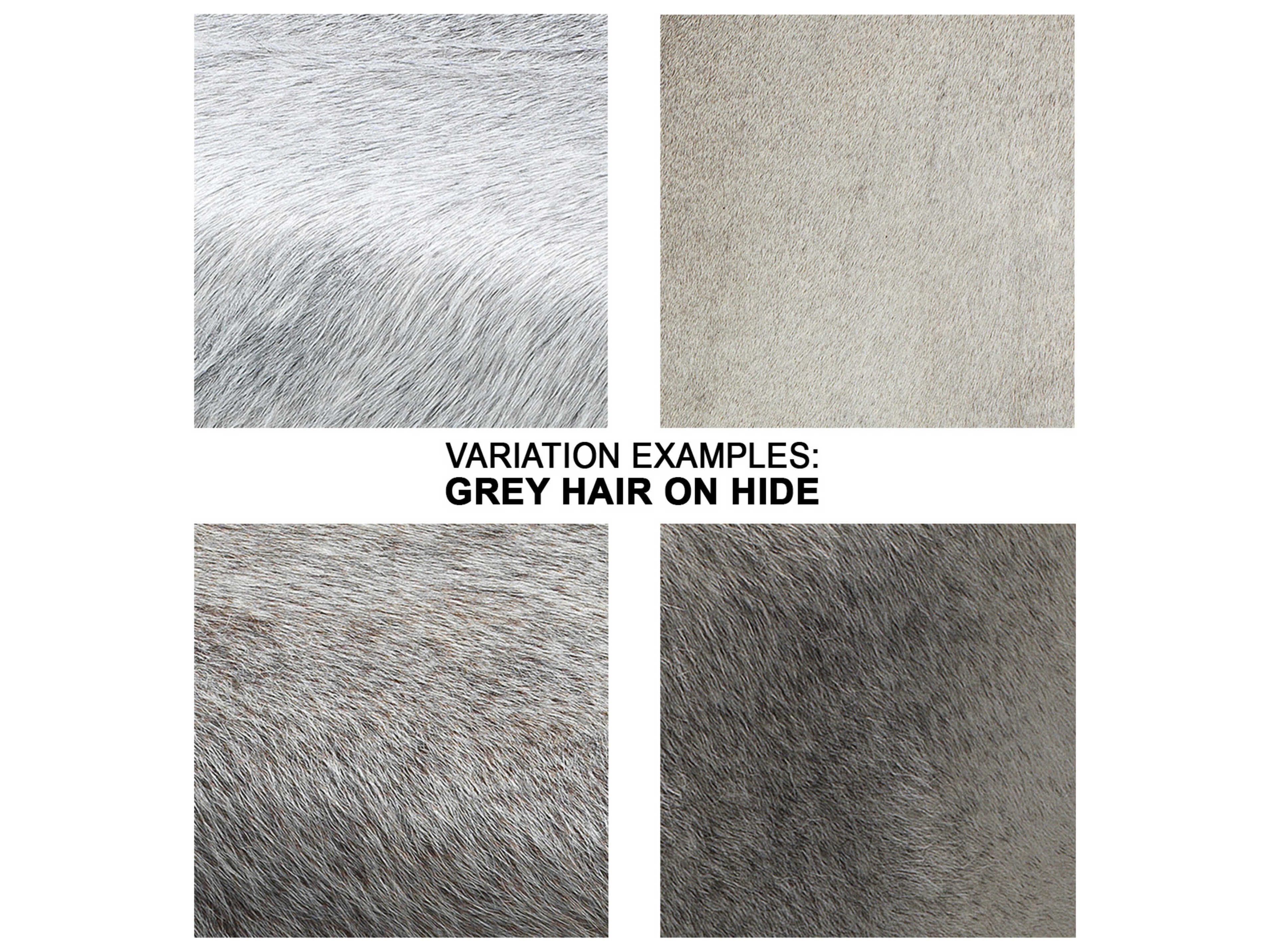 Jamie Young Hide Gray Leather Ottoman