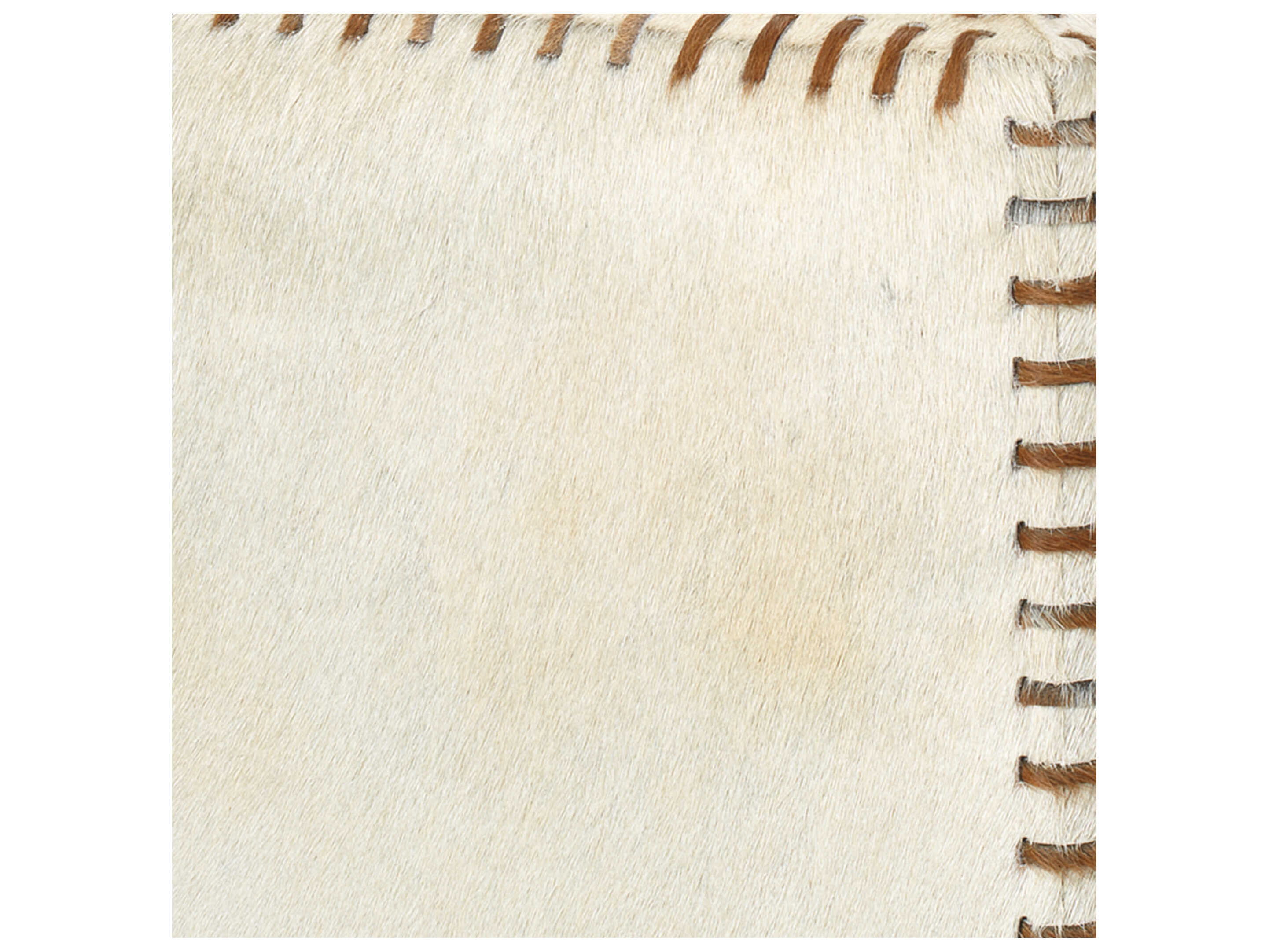 Jamie Young Hide White Cream Leather Ottoman