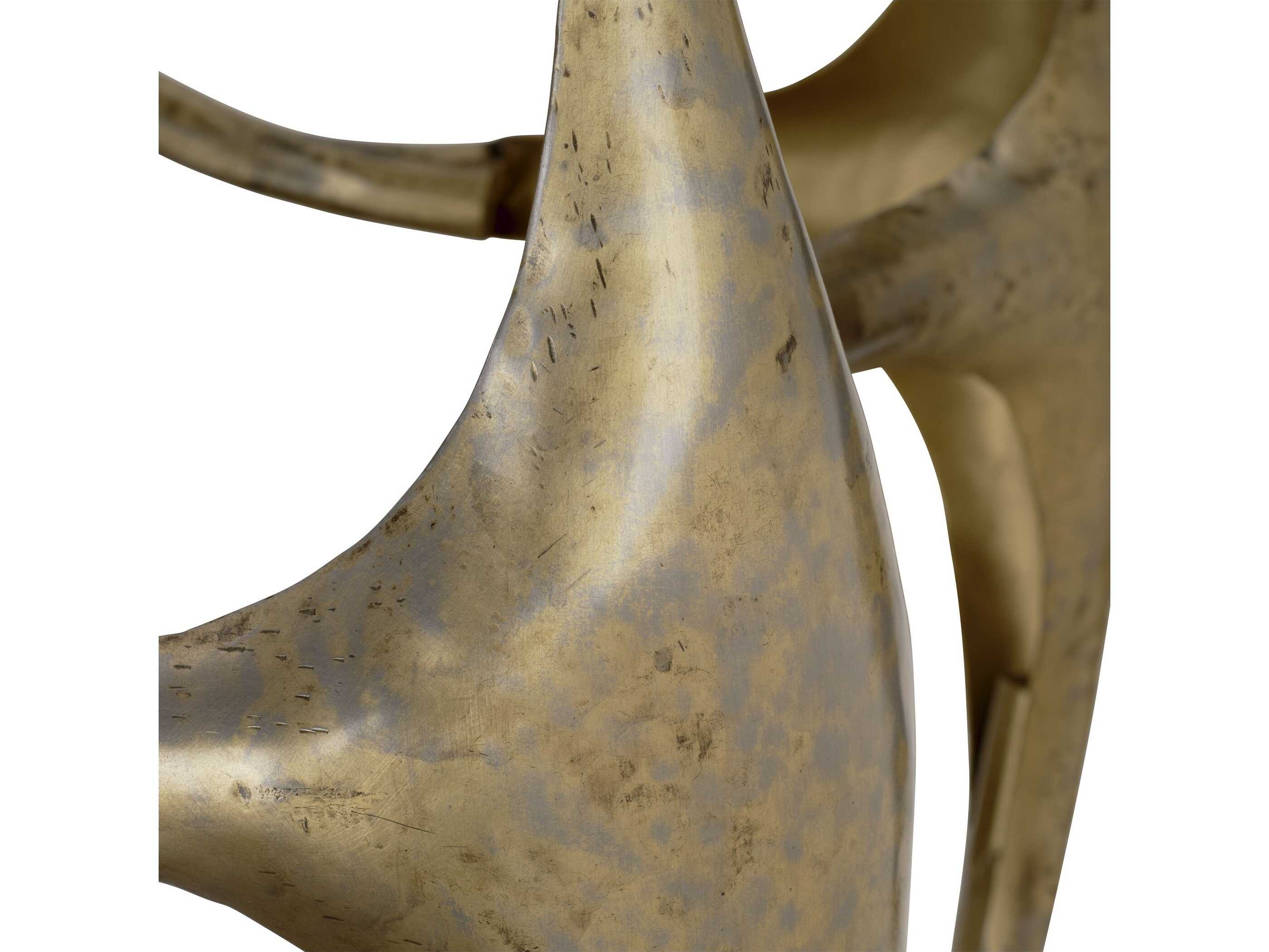 Jamie Young Persephone Rectangular Metal Antique Brass Console Table