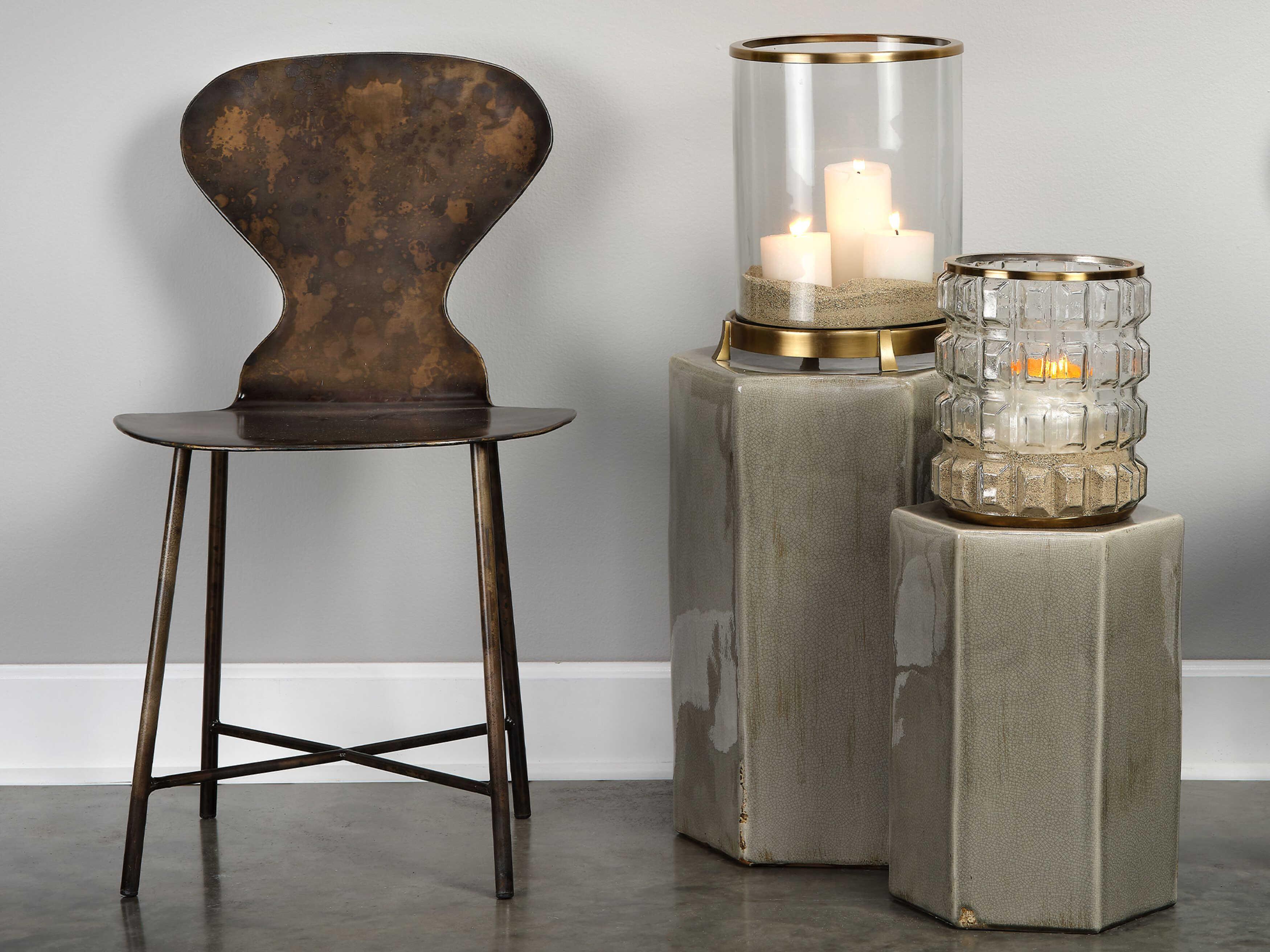 Jamie Young Porto Hexagon Ceramic Grey End Table