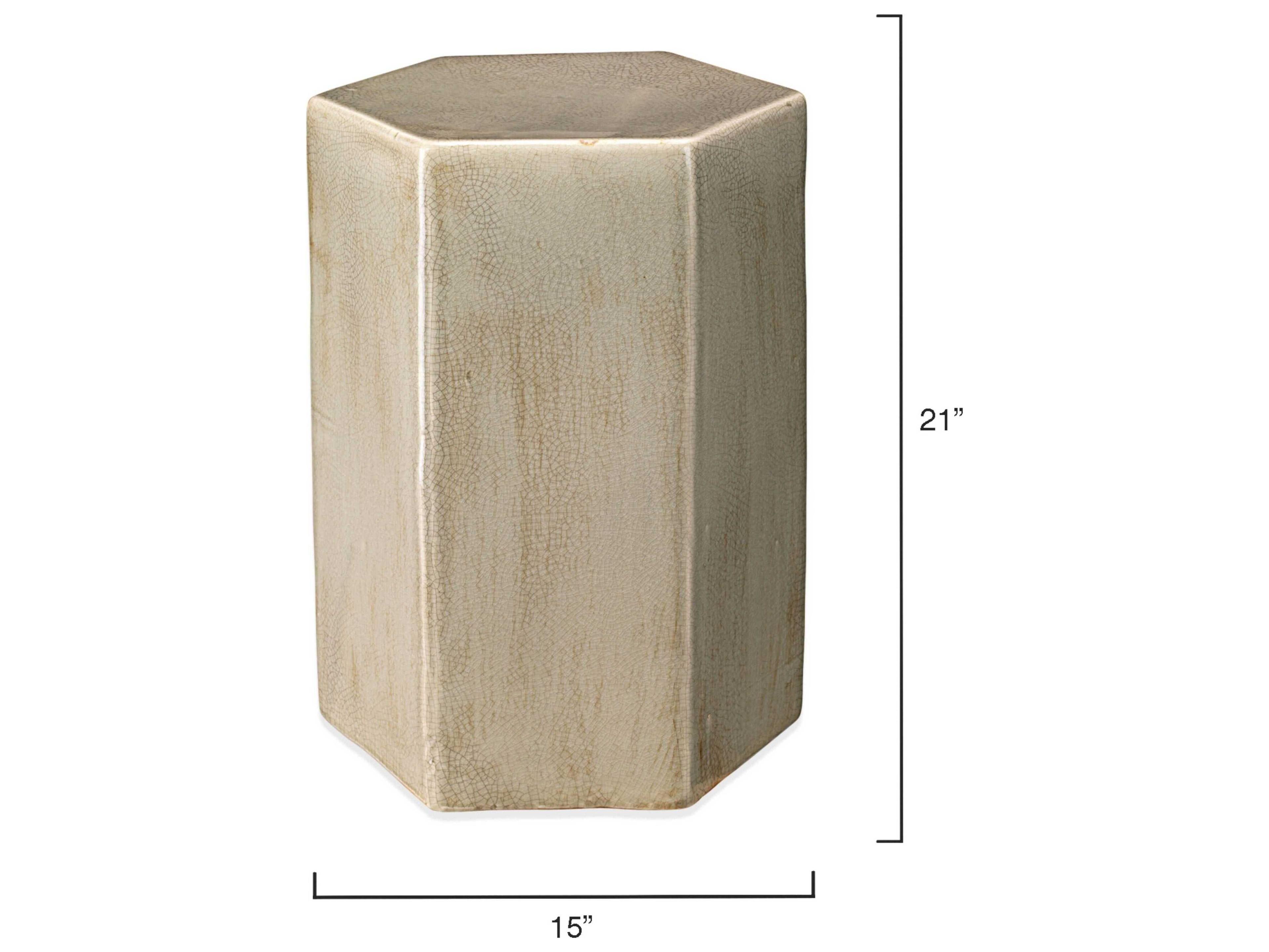 Jamie Young Porto Hexagon Ceramic Pistachio End Table