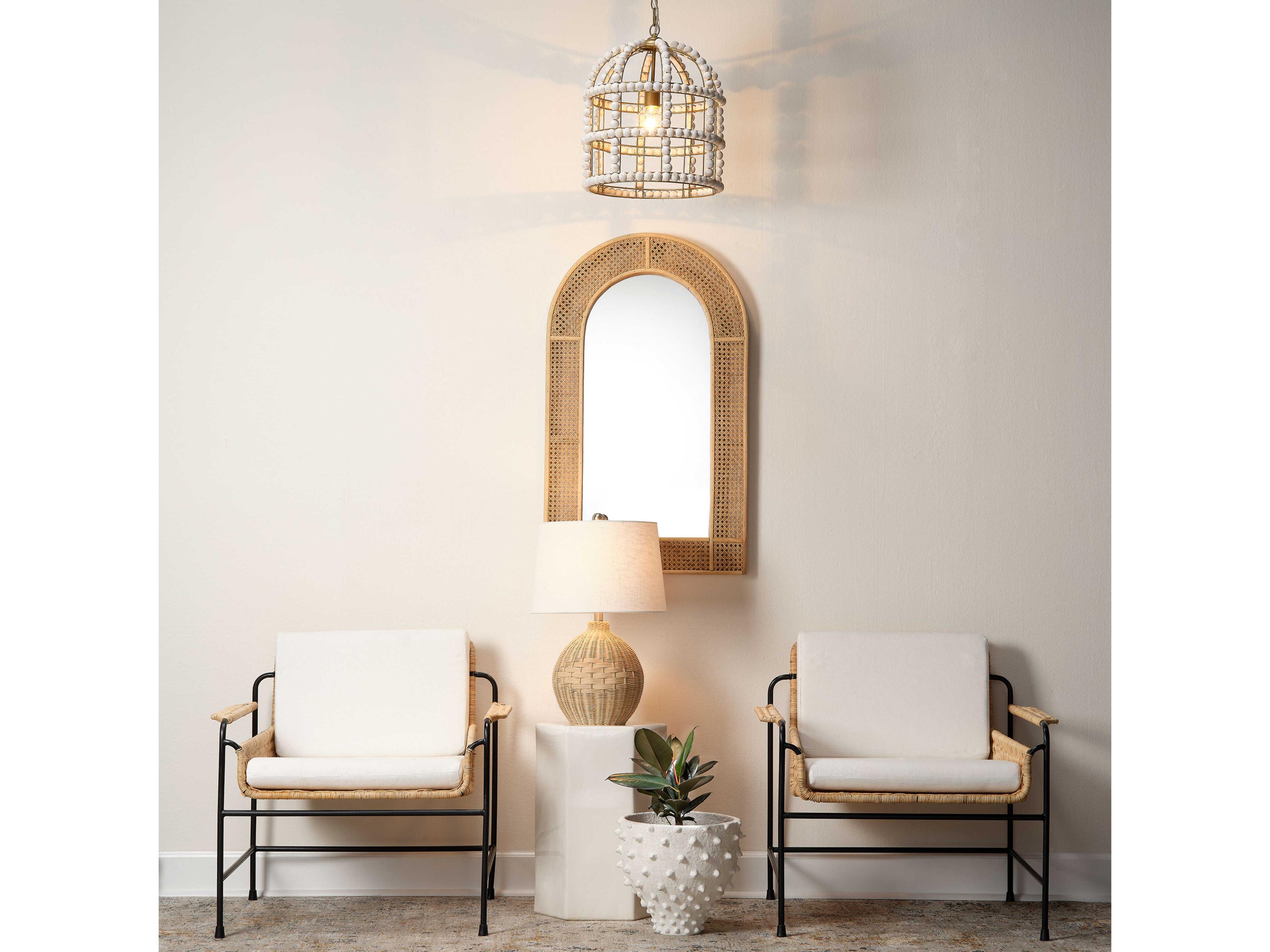 Jamie Young Porto Hexagon White Ceramic End Table