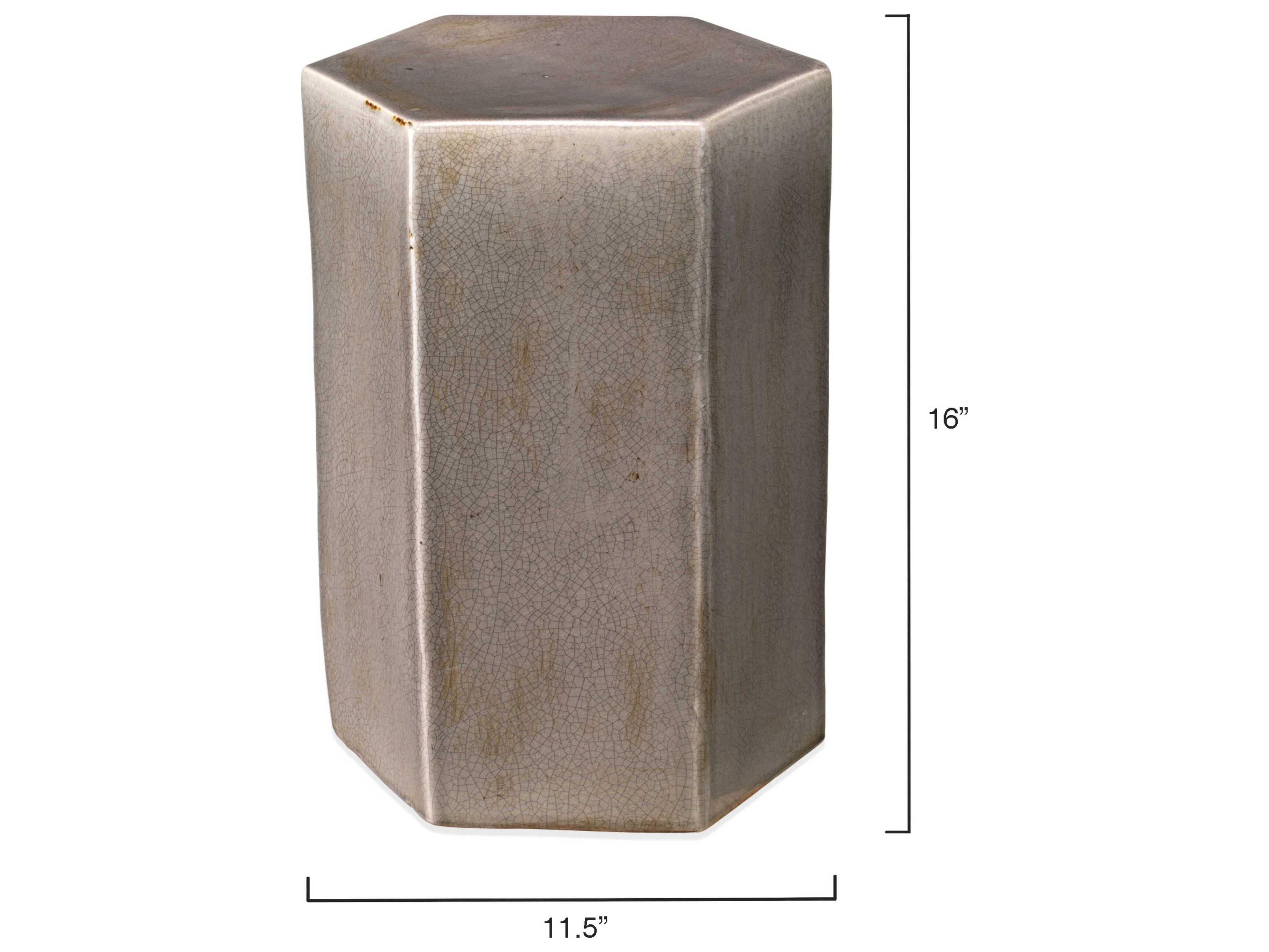 Jamie Young Porto Hexagon Ceramic Grey End Table