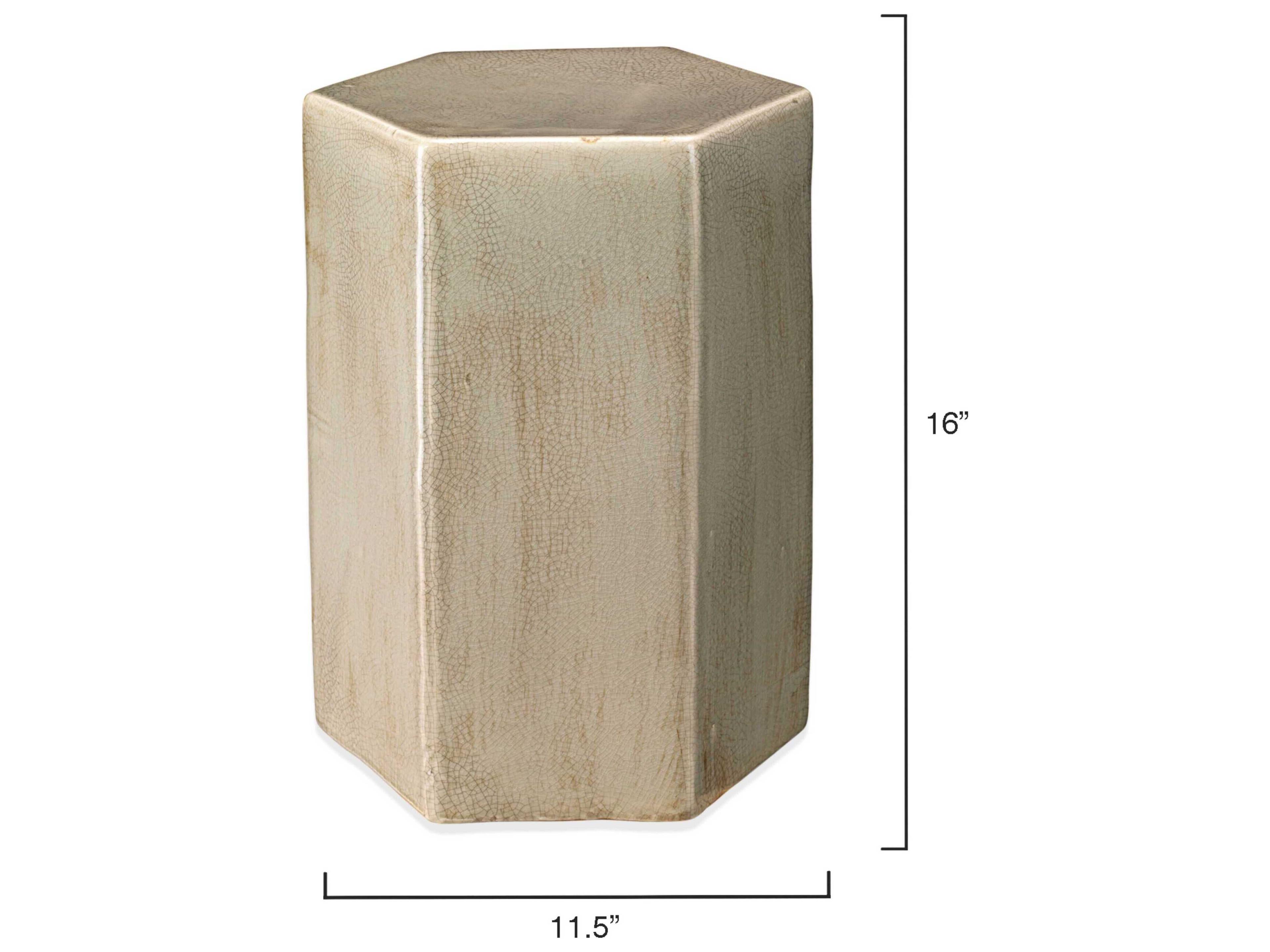 Jamie Young Porto Hexagon Ceramic Pistachio End Table