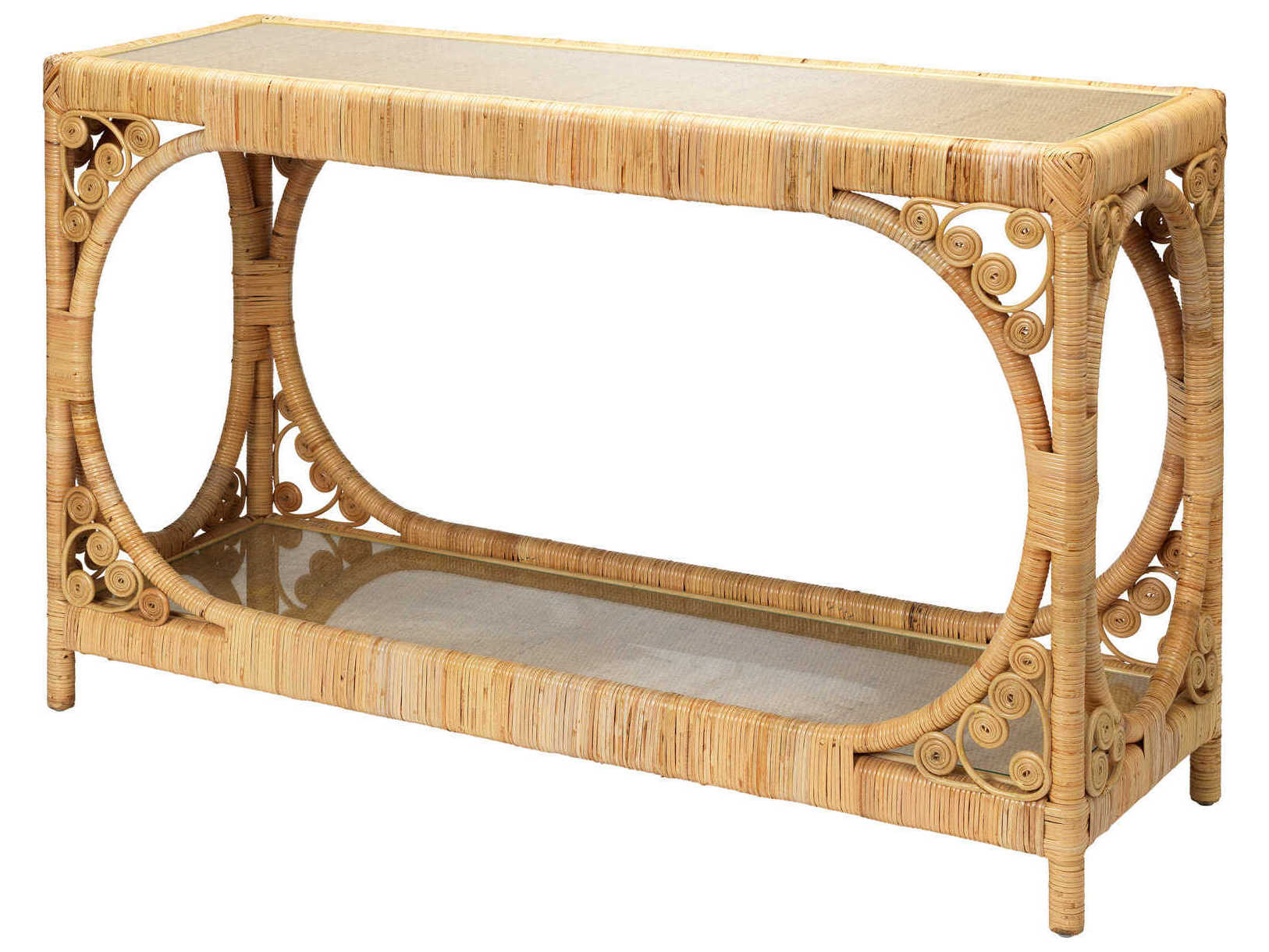 Jamie Young Primrose Rectangular Glass Natural Console Table