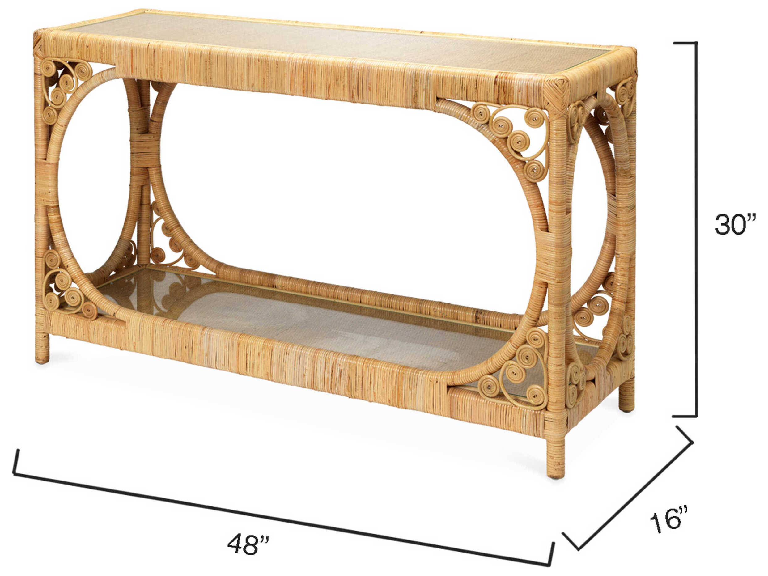 Jamie Young Primrose Rectangular Glass Natural Console Table