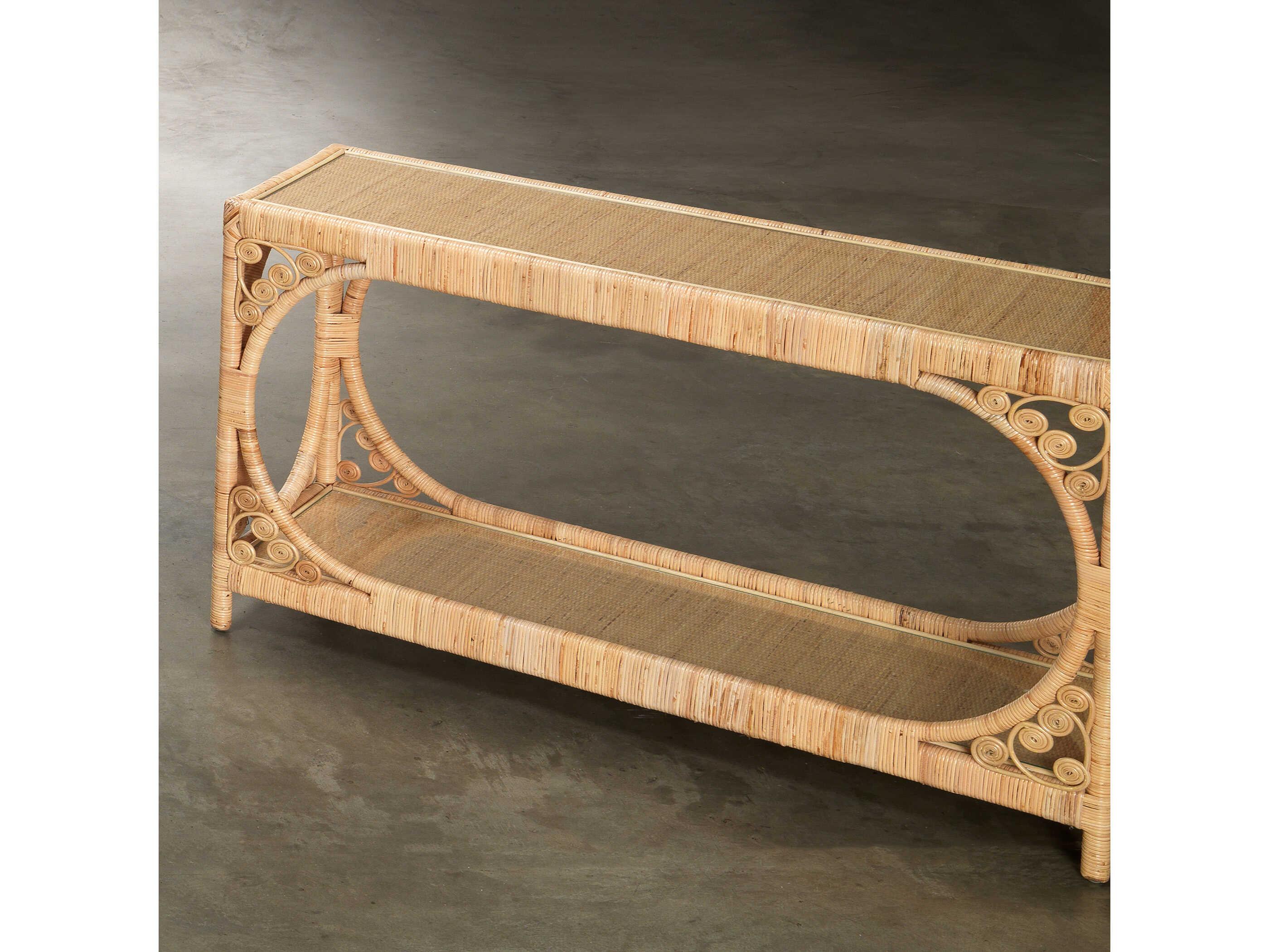 Jamie Young Primrose Rectangular Glass Natural Console Table