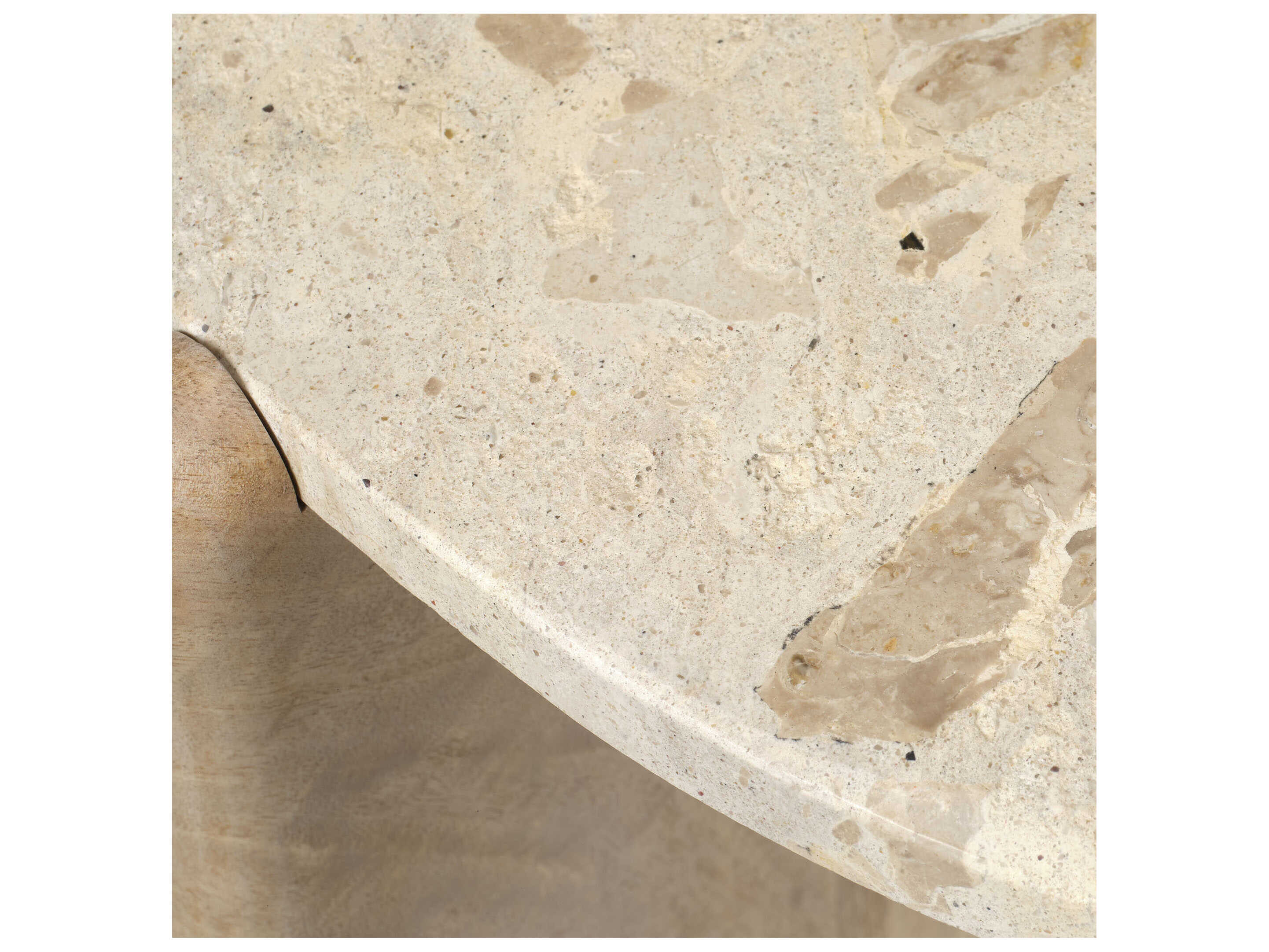 Jamie Young Quarry 28" Round Stone Natural Coffee Table