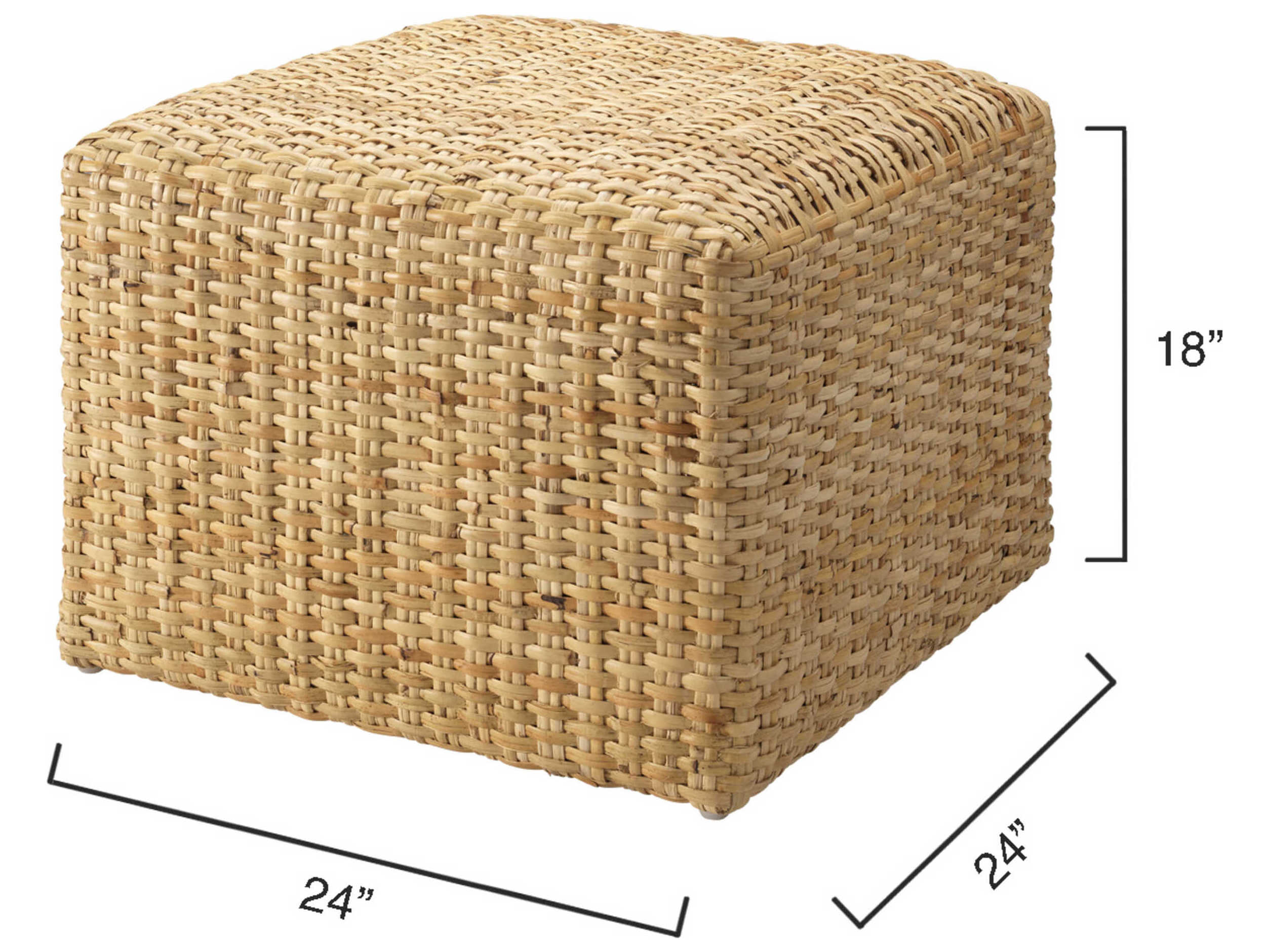 Jamie Young Natural Rattan Brown Ottoman