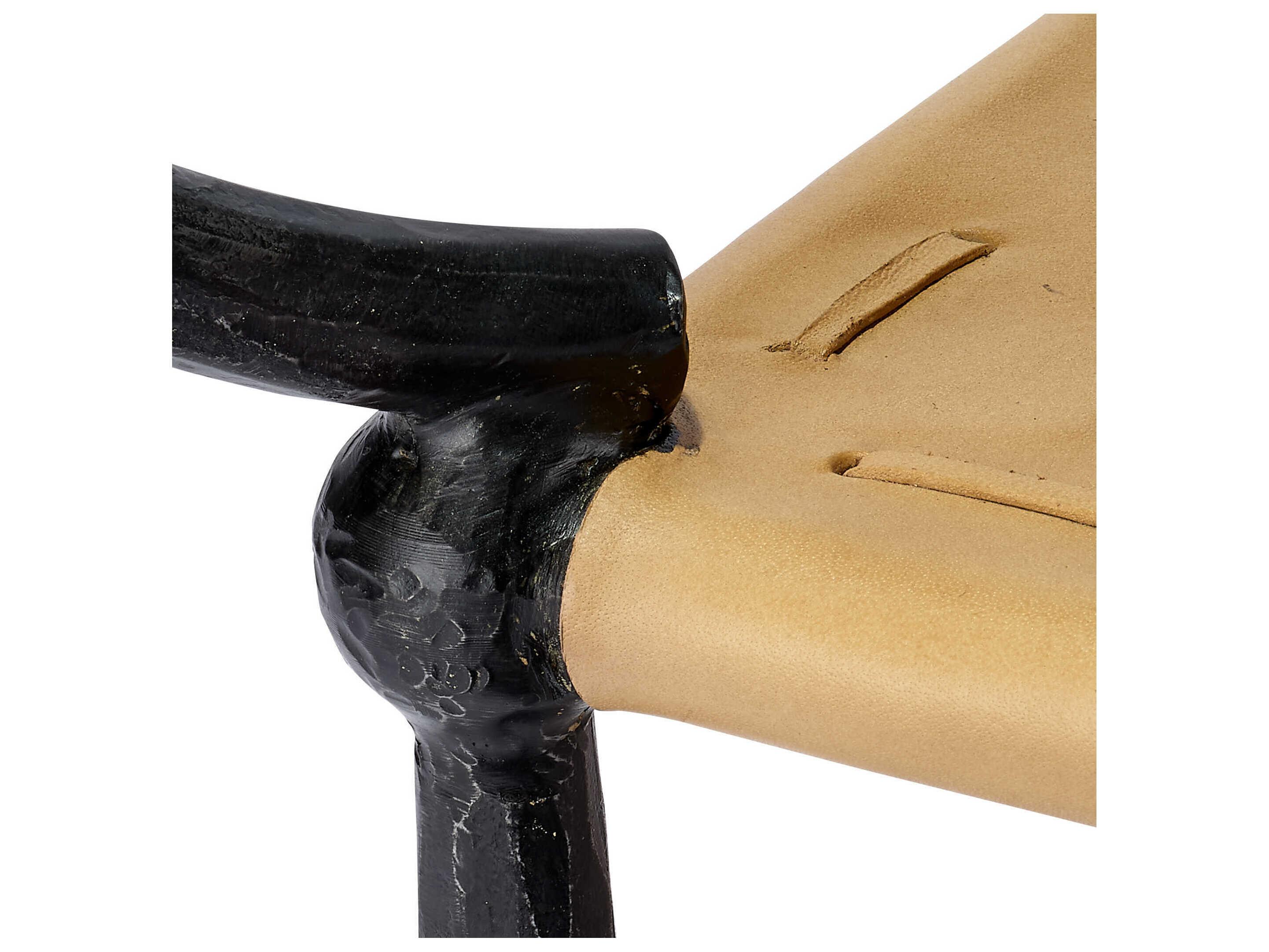 Jamie Young Renzo Square Glass Black Cashew Leather Coffee Table