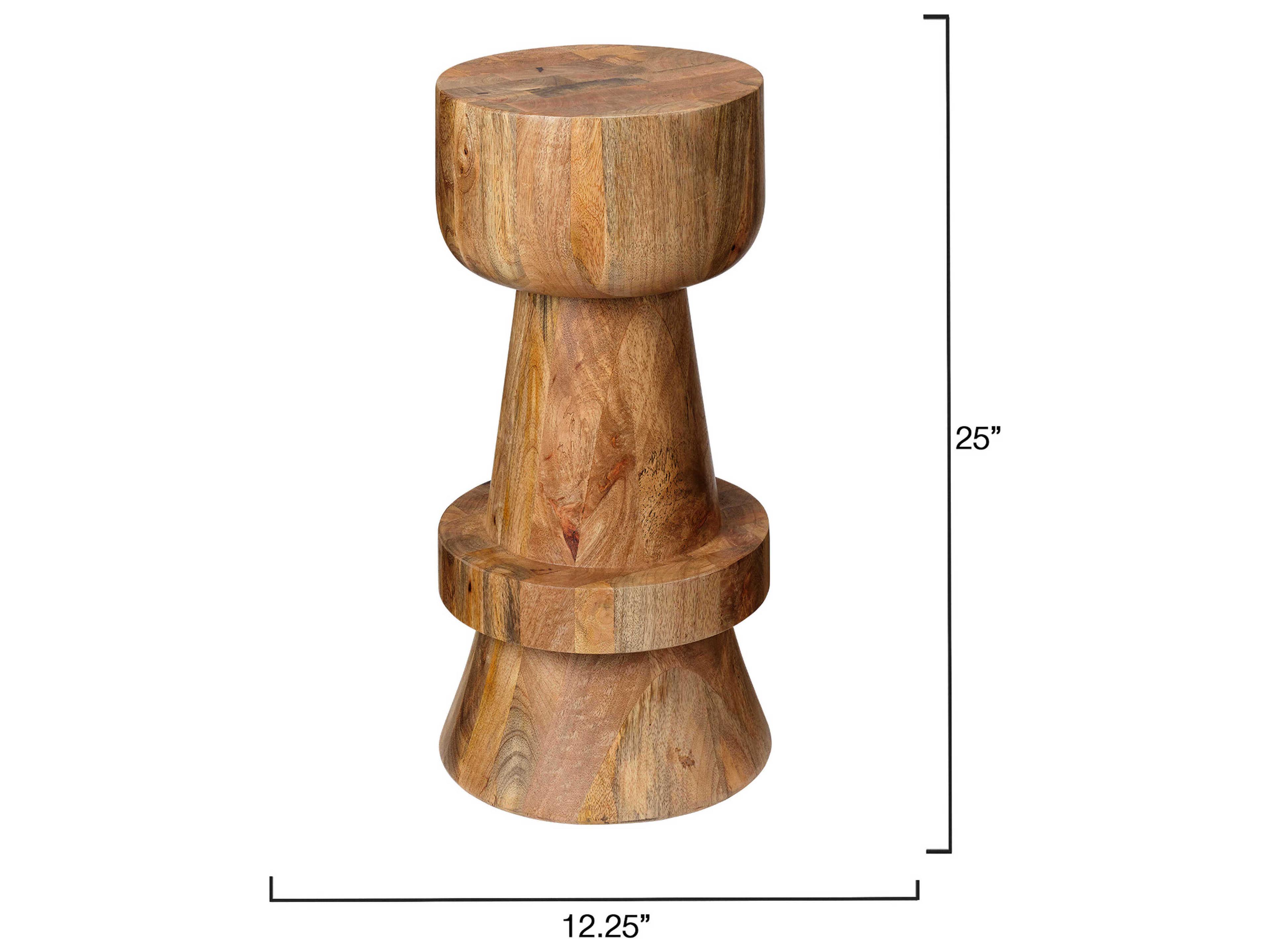 Jamie Young Rock Natural Mango Wood Counter Stool