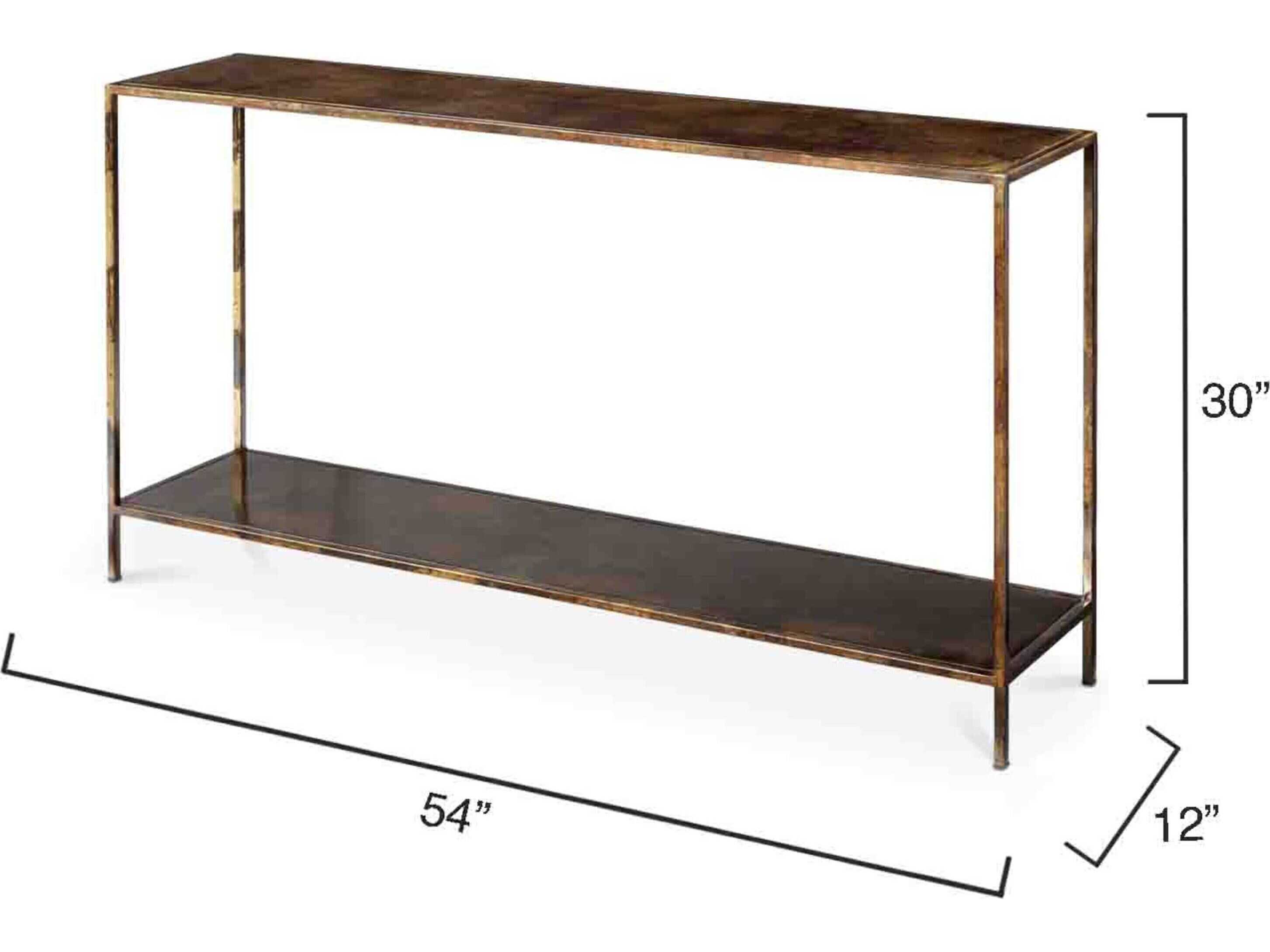 Jamie Young Royal Rectangular Metal Acid Washed Console Table