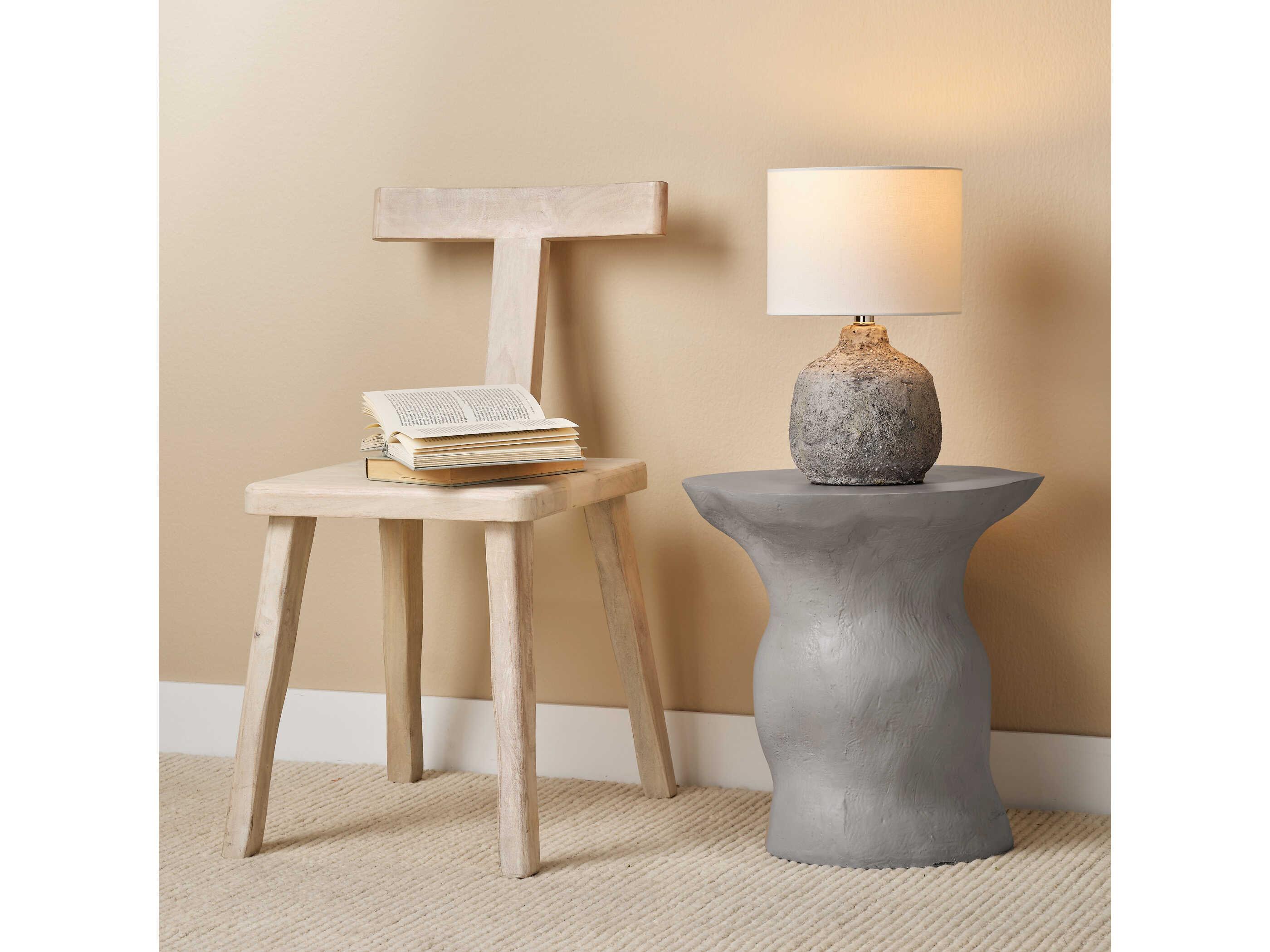 Jamie Young Sculpt Fiberglass Cement Rustic Side Table
